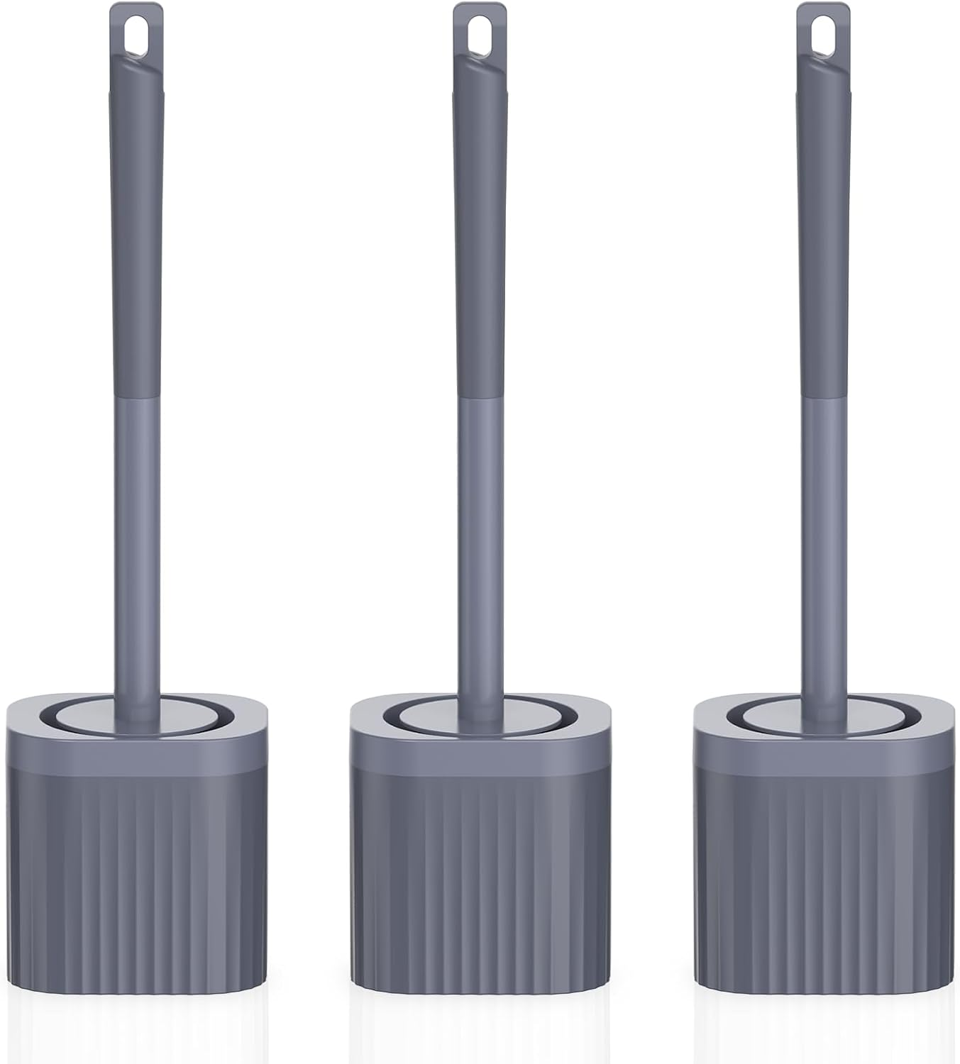 3 Pack Escobilla Para Inodoro Con Soporte Cepillo Limpieza Bano Portatil Azul