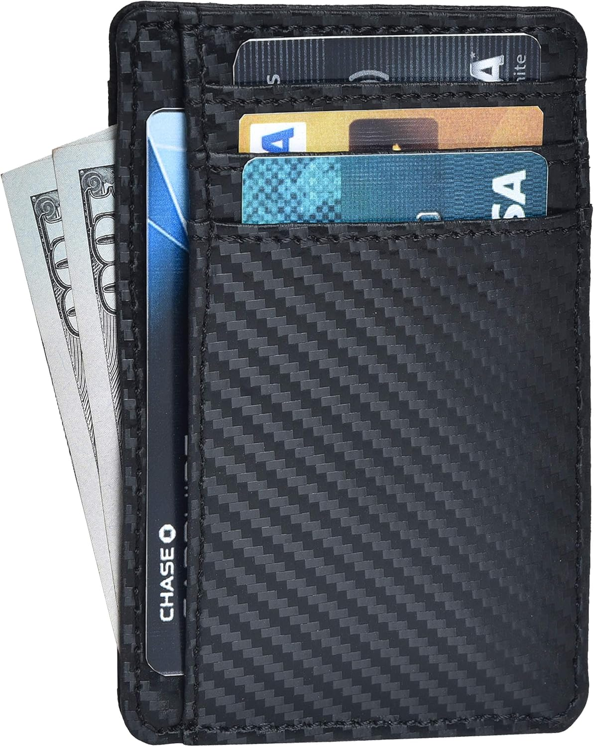 Leather Wallet for Men & Women - RFID Wallet Slim Credit Card Holder 1 ID Window Thin Wallets Front Pocket
