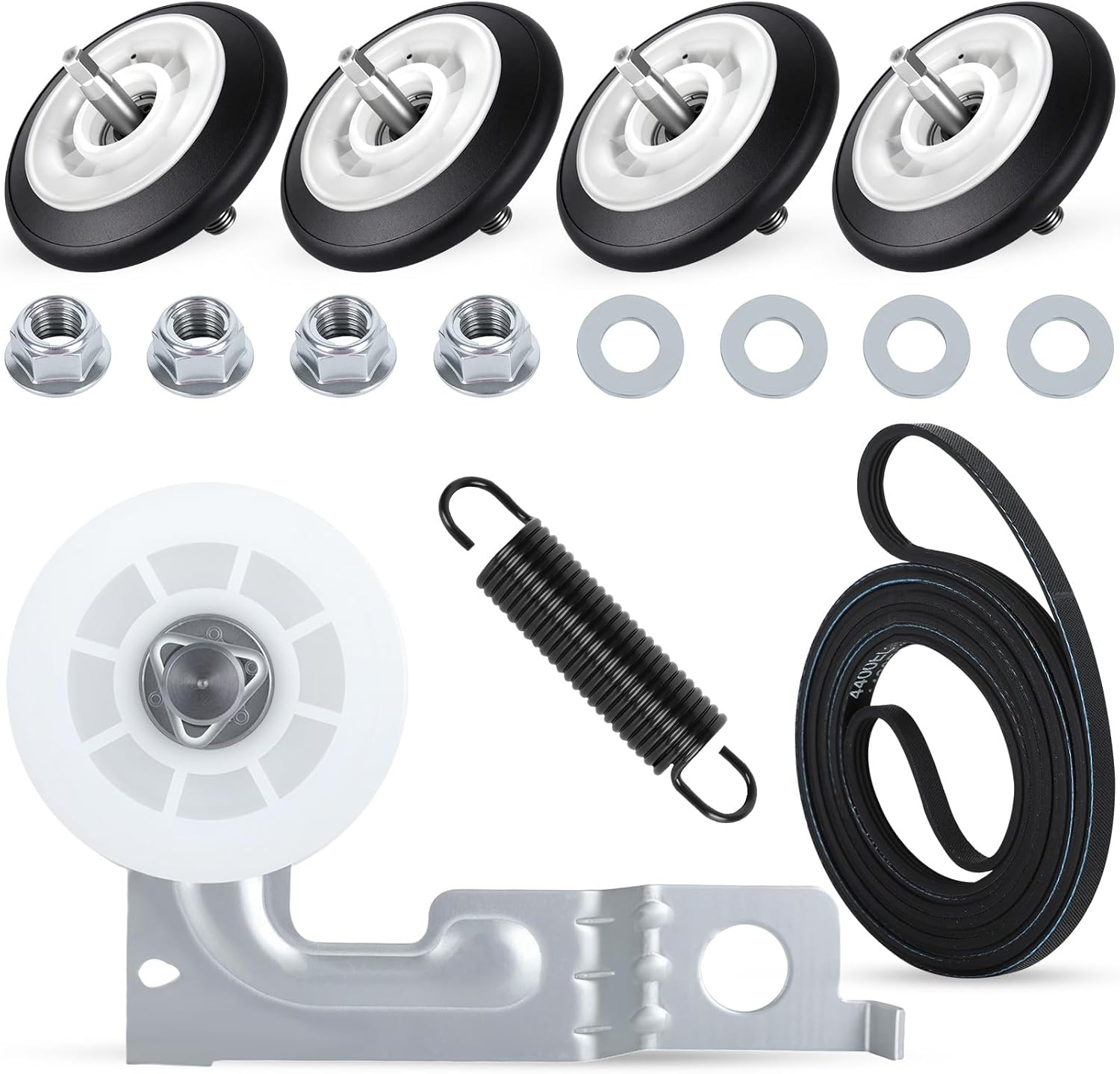Upgraded  4581EL2002L Dryer Repair Kit for LG & Kenmore, Ball-Bearing Dryer Roller Kit Replaces 4581EL2002C Drum Roller, with 4561EL3002A Idler Pulley, 4400EL2001A Belt, Fits DLGX3701V and More
