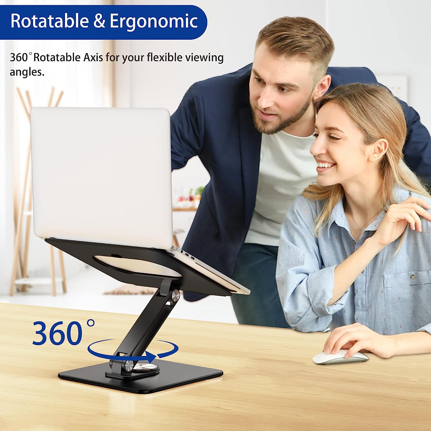 BESIGN LSX7 Laptop Stand with 360° Rotating Base, Ergonomic Adjustable Notebo... - Picture 8 of 14