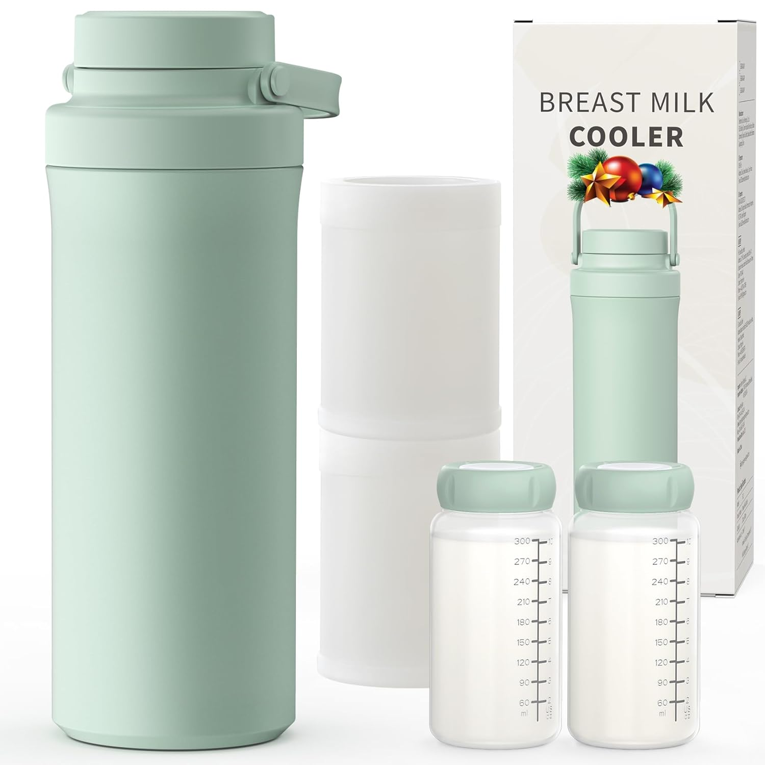 22Oz Breast Milk Cooler Bottle, Breastmilk Cooler with 360Â° Cooling for 24 Hours, Portable Milk Chiller for Breastmilk with 2Pcs Baby Bottles, Breast Milk Storage Bags for Baby, Bpa-Free
