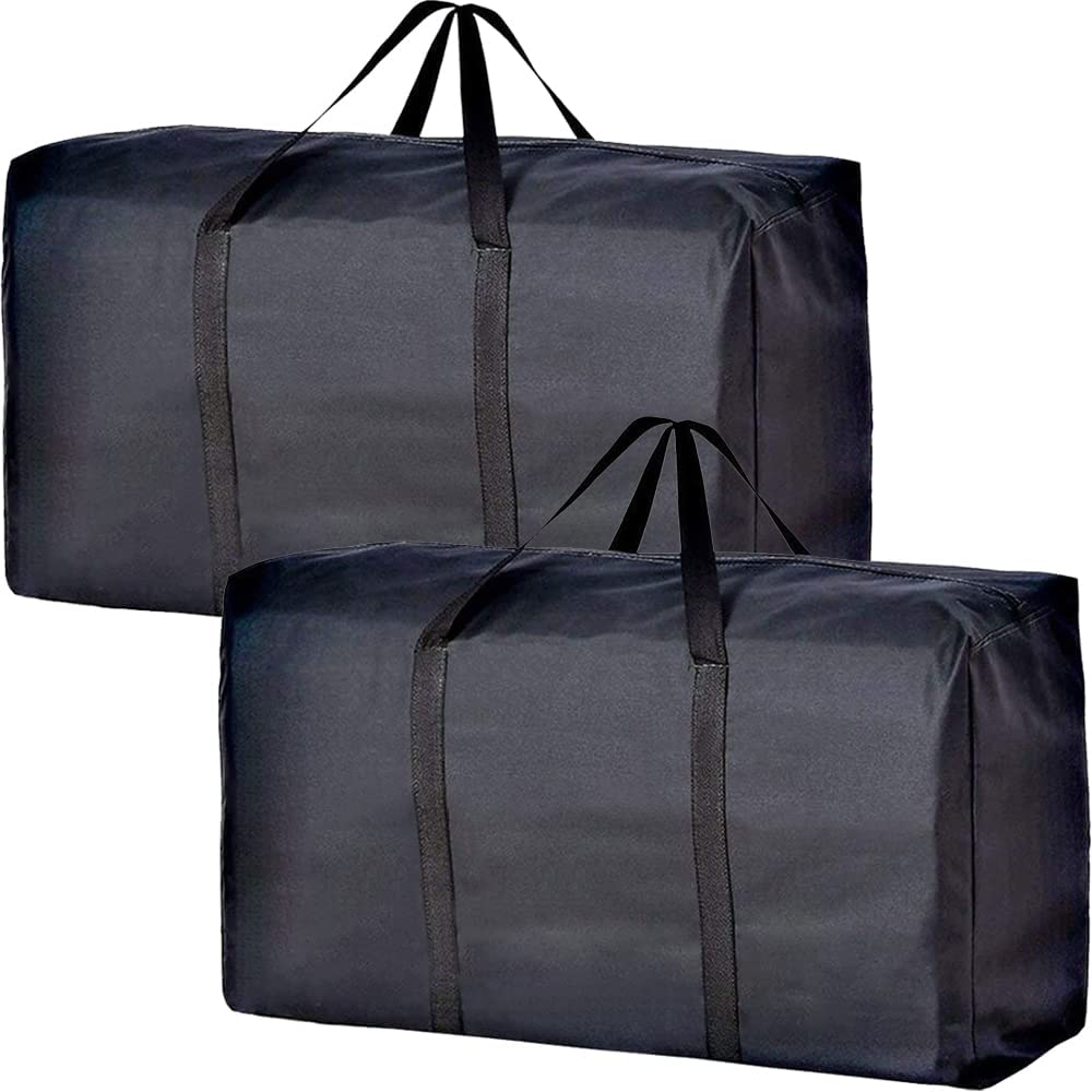 2 Pack Extra Large Moving Bags Storage Totes with Zippers Handles