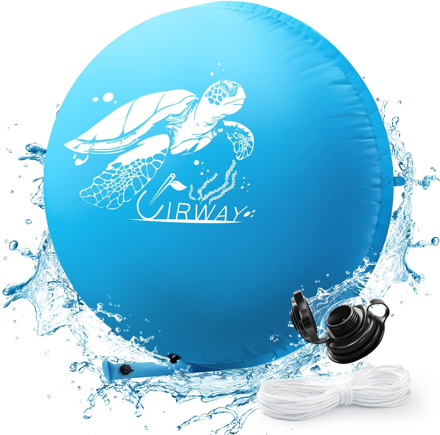 UIRWAY Pool Pillows for above Ground Pools, 16.4Ft Dia. Air Pillow for Winterizing Winter Pool Pillows Cover, Durable 0.6Mm PVC Closing Kit, Swimming Pool Ice Cold Protector, Faster Inflate 2 Valves
