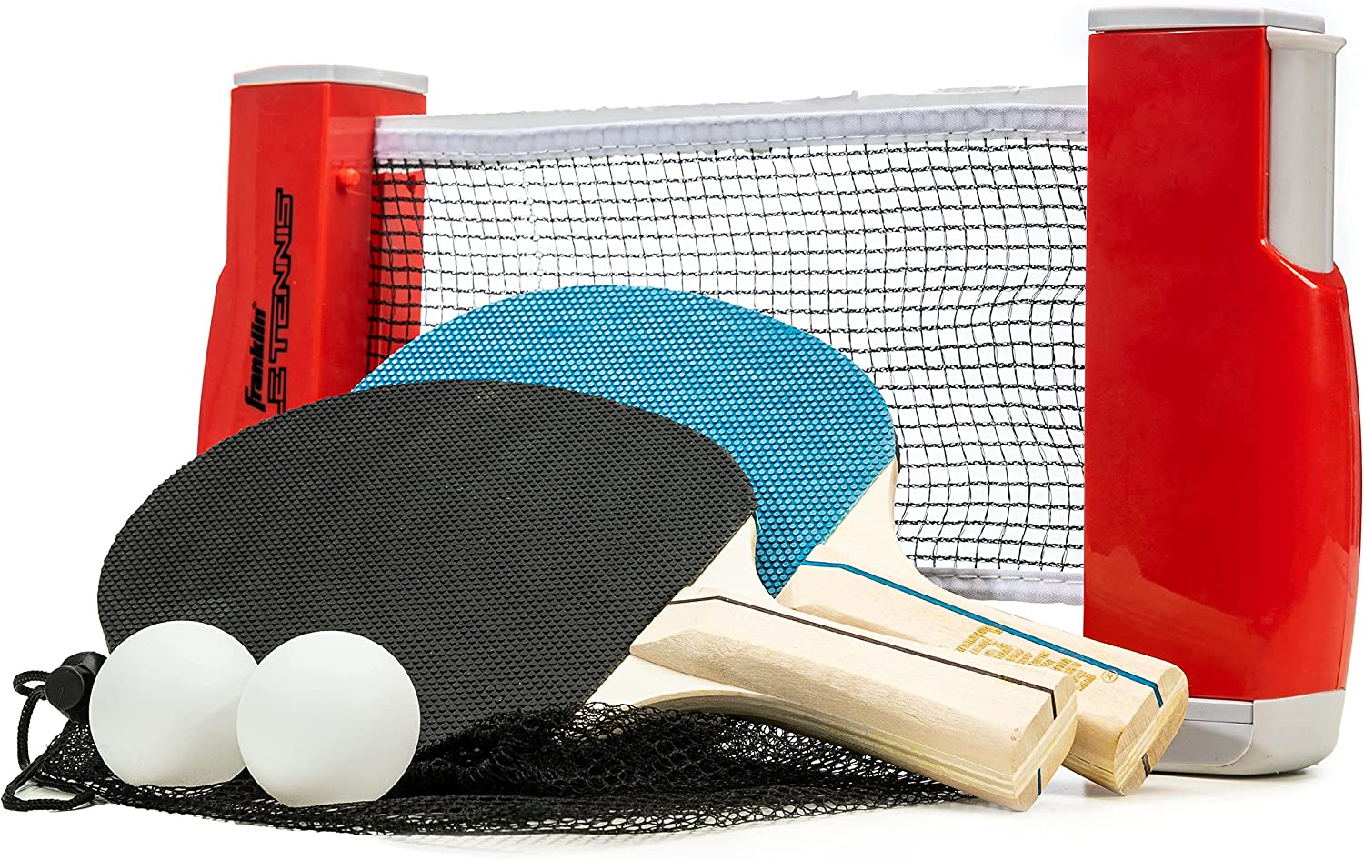 Table Tennis to Go Portable Ping Pong Set - Table Top Ping Pong Net + (2) Paddles - Ping Pong Balls Included - 2 Players | Portable, Table Top, Ping Pong Net, (2) Paddles