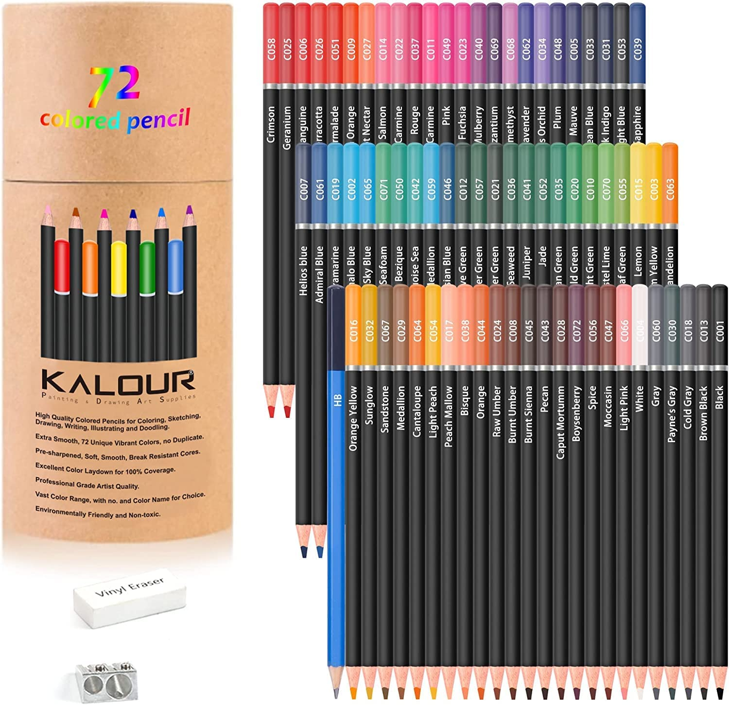 180 Coloured Pencils, Professional Drawing Set, Numbered, Soft Core Colouring... - Picture 13 of 16