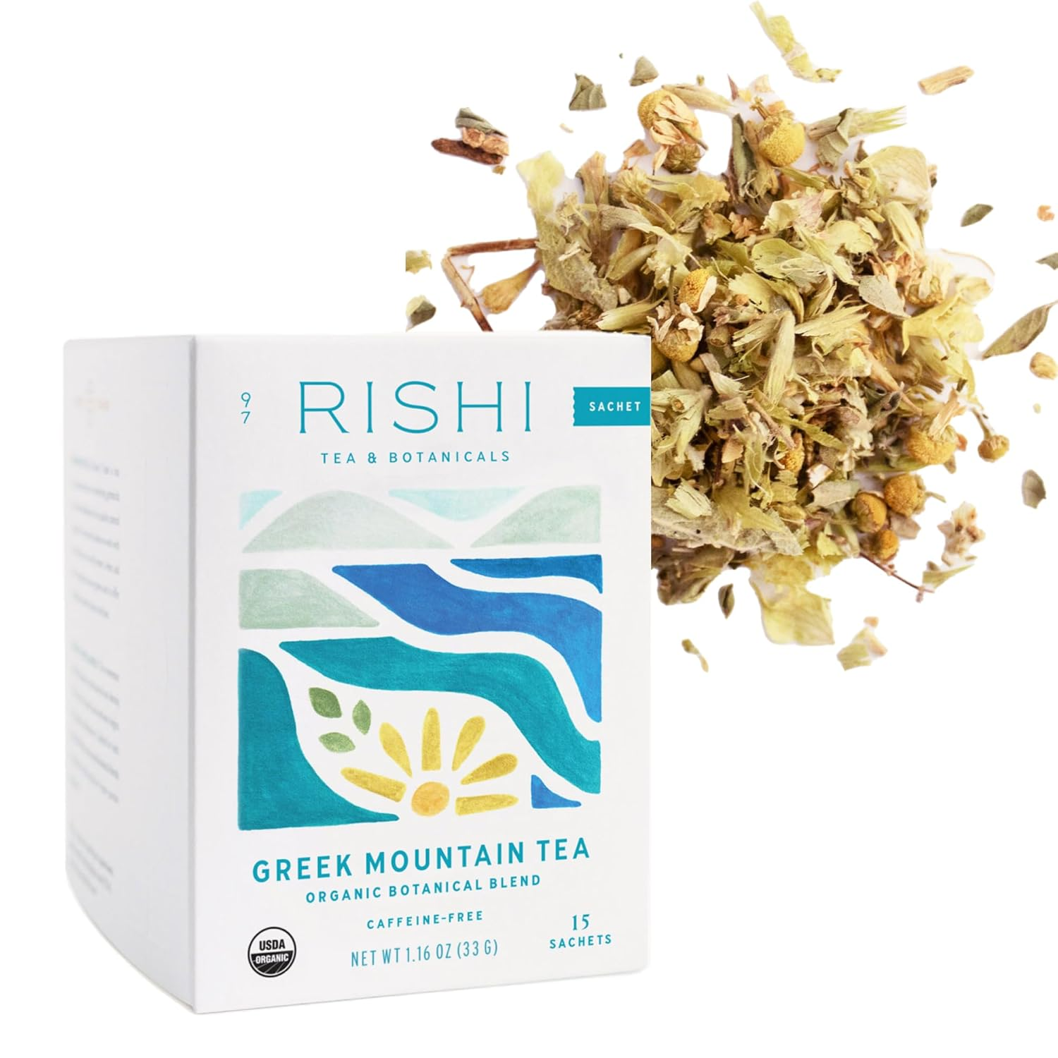 Greek Mountain Tea Herbal Tea - Organic, Caffeine Free Sachet Tea Bag