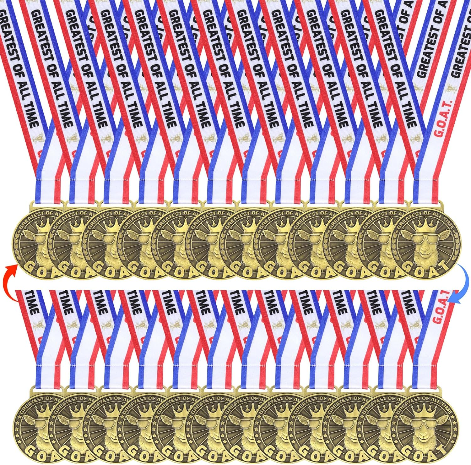 Double-Sided Goat Medal with Ribbons for Sports Tournaments and MVP Awards