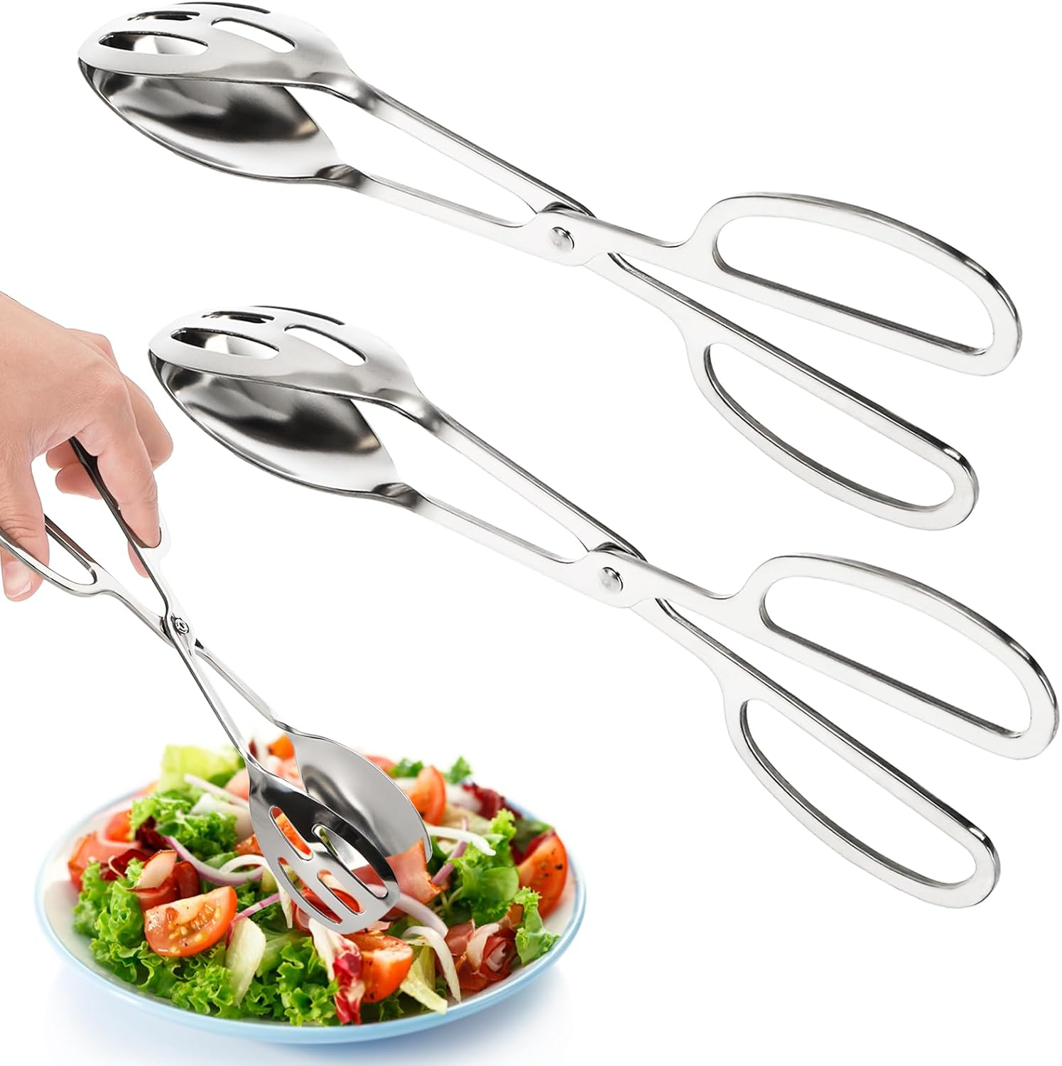 Pinzas Buffet Ensalada 2 Piezas Acero Inoxidable 25cm Servir Pan Cocina Fiesta