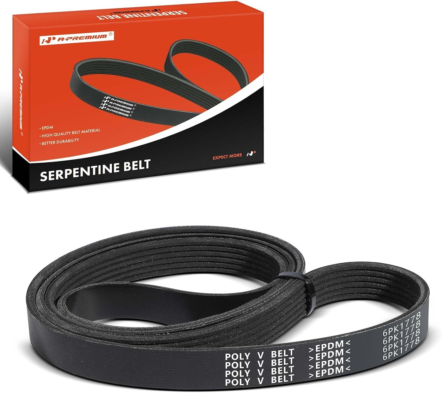 Engine Serpentine Drive Belt Compatible with Hyundai Elantra 2015-2021, Elantra GT, Tucson, Veloster N, Kona & Kia Soul, Forte5, Forte Koup, Seltos, Rondo, 1.8L 2.0L
