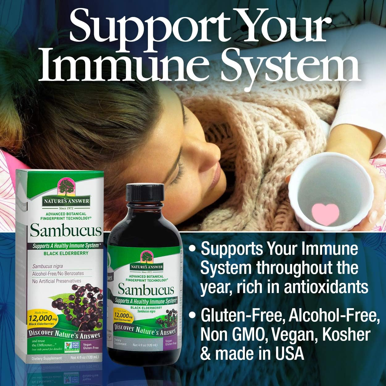 Nature's Answer Alcohol-Free Sambucus Supplement, Original, 16 Fluid Ounce - Picture 4 of 15