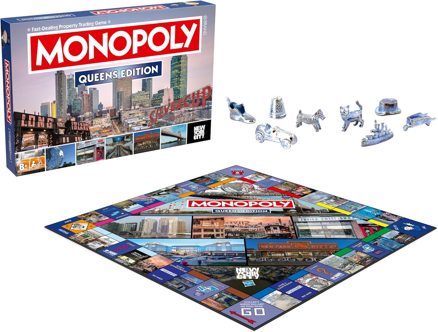 Monopoly Board Game Queens NY Edition : 2-6 Players Family Board Games for Kids and Adults, Board Games for Kids 8 and Up, for Kids and Adults, Ideal for Game Night