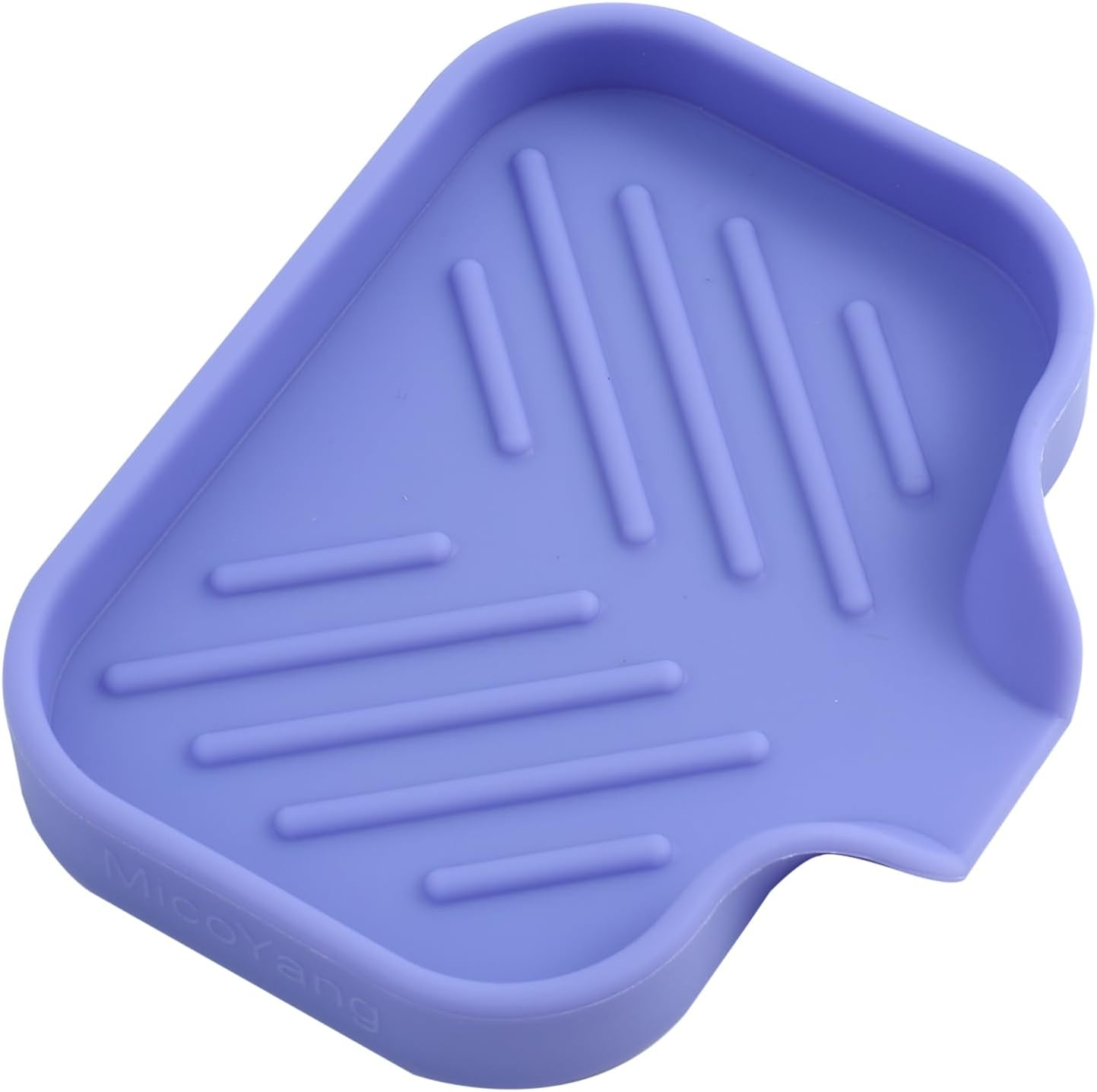 Silicone Bathroom Soap Dishes with Drain Spout-Bathroom and Kitchen Sink Organizer,Sponge Holder,Dish Soap Tray,Perfect for Dispenser,Scrubber,Bottle on Sink or Counter-Light Purple 4.9