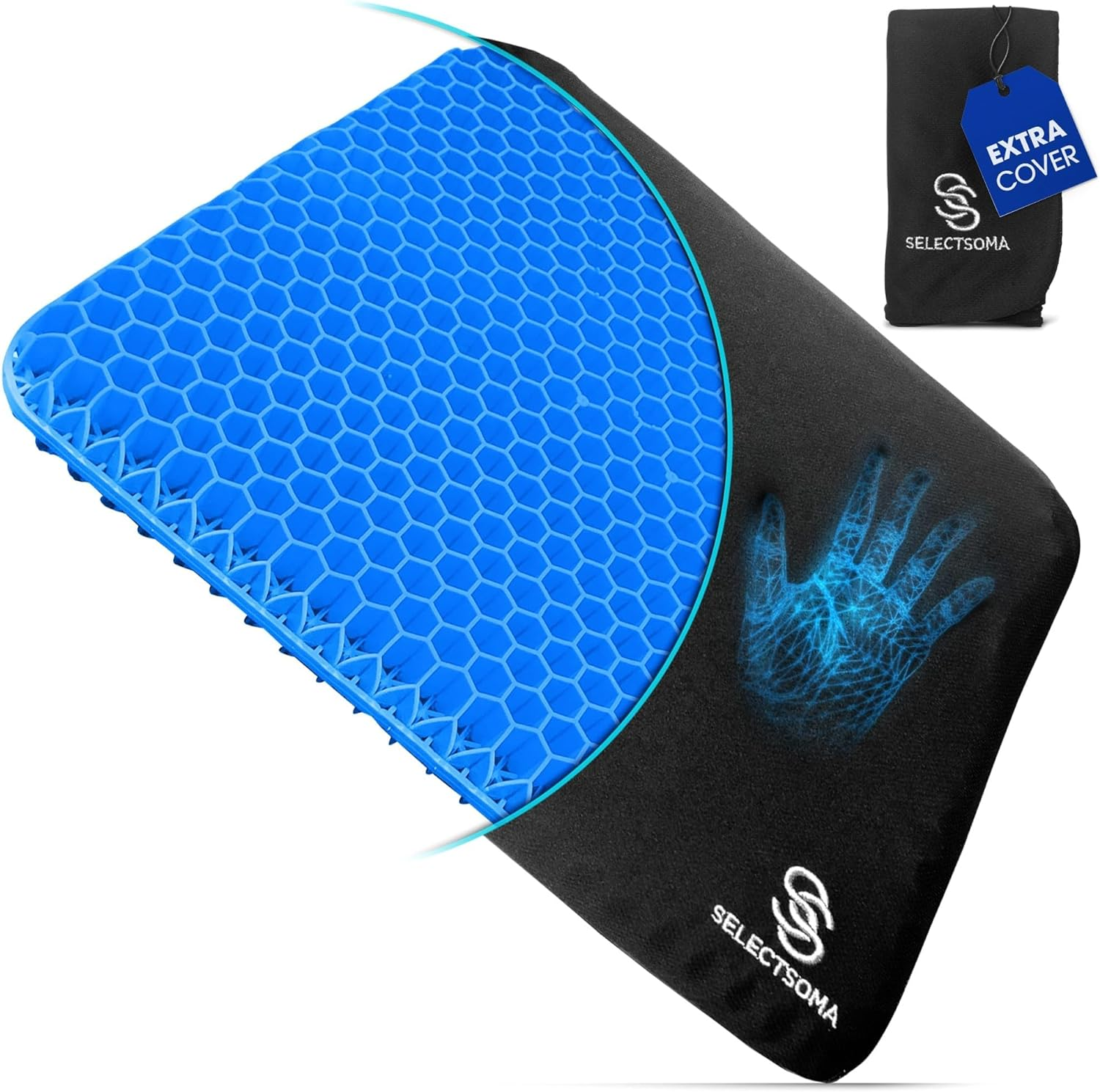 Gel Seat Cushion for Long Sitting Pressure Relief for Back, Sciatica, Coccyx, Tailbone Pain - Cushion for Office Chair, Wheelchair, Car & Truck, Patio Chairs - Egg Seat Pad