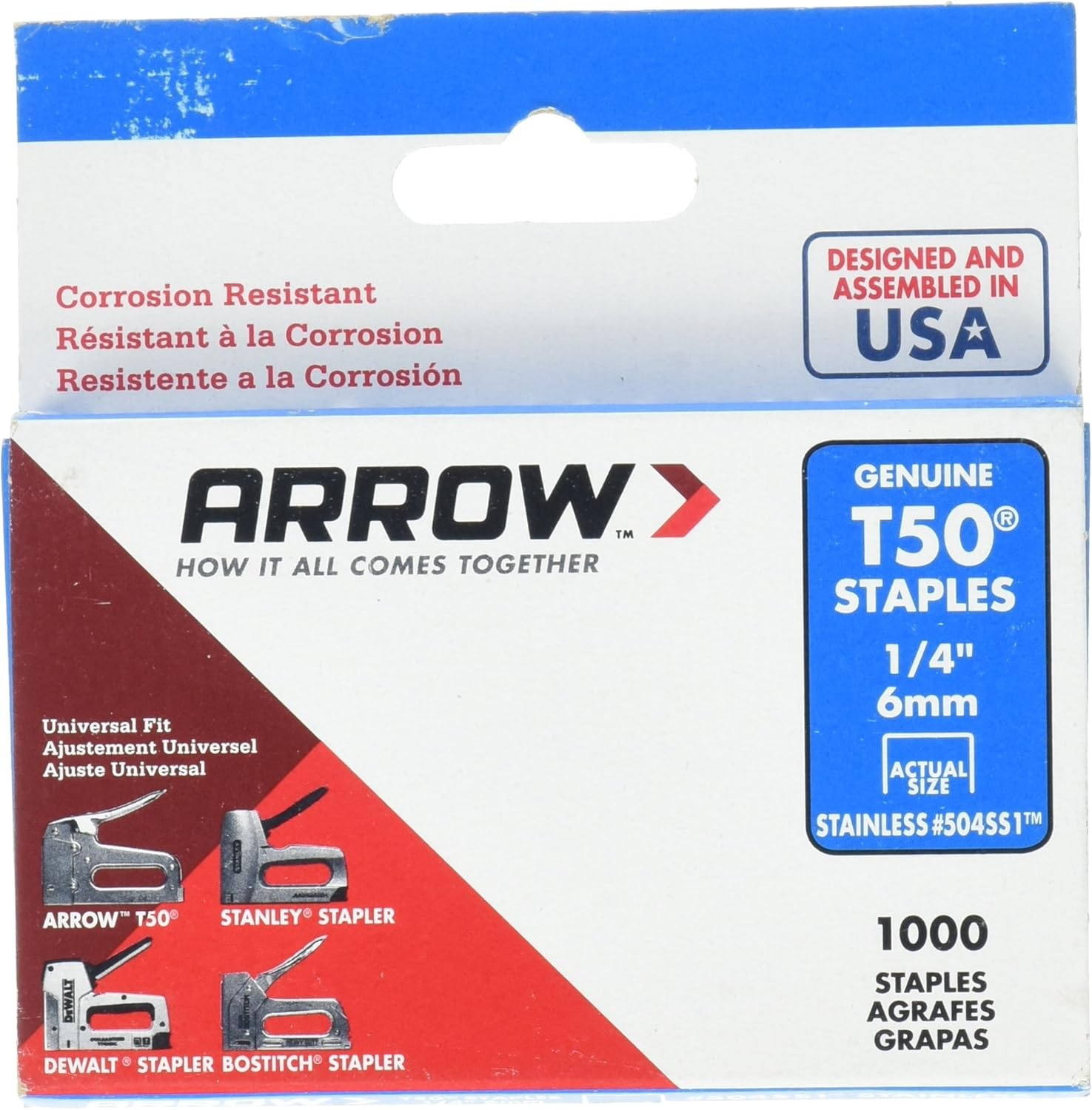 Arrow Fastener 504SS1 1/4 In. T50 Stainless Steel Staples
