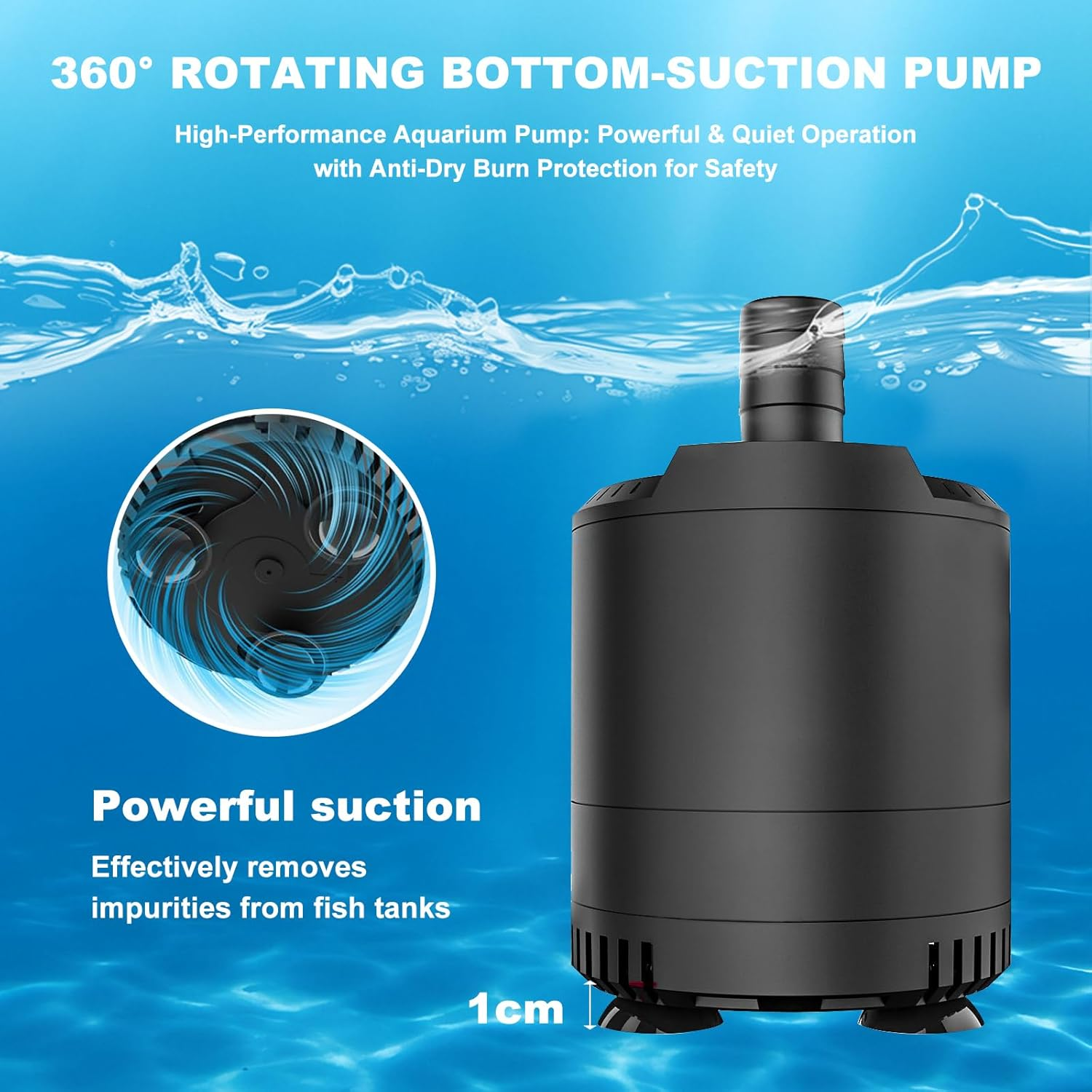Aquarium submersible pump 211 GPH(800L/H), aquarium water pump, Adjustable wa... - Picture 6 of 15