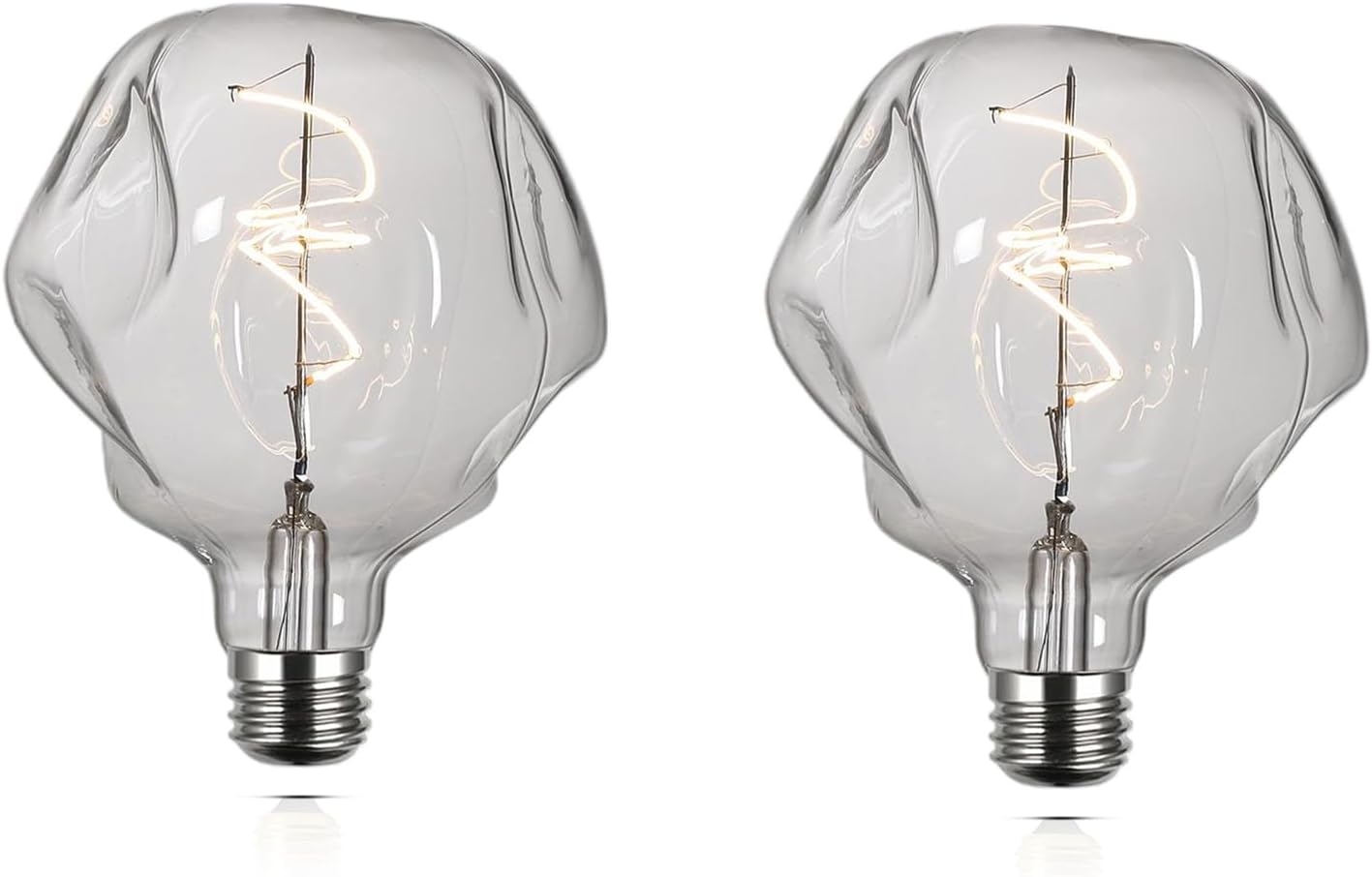 G125 Large Globe Dimmable LED Edison Bulb,2700K Soft Whiteclear Glass,Vintage Oversized Alien Shapedecorative E26Light Bulb,5Watt 400LM Giant Big Bulbs for Bedroom Living Room Pendant Table Lamp 2Pack