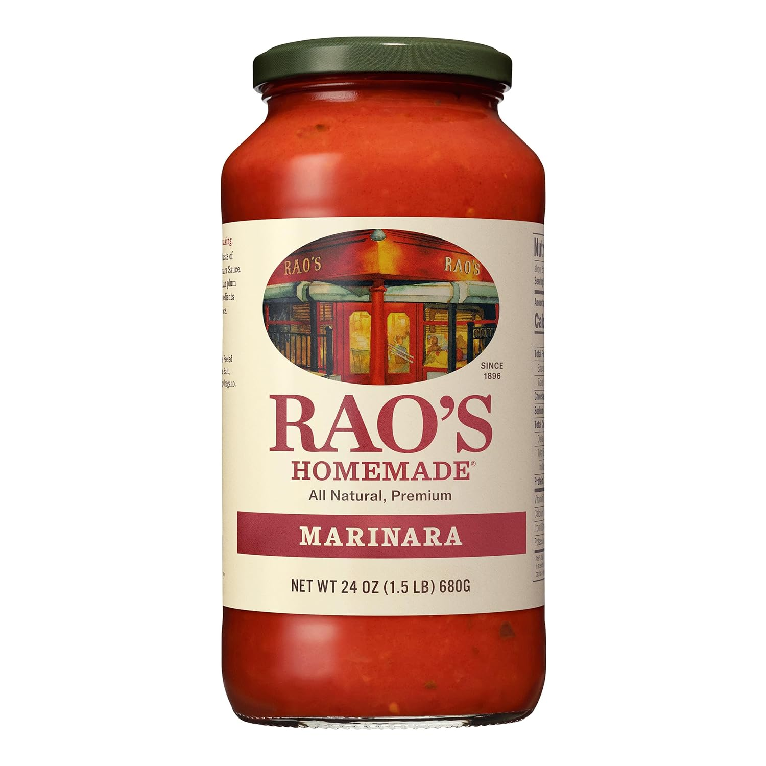 Marinara Sauce, 24 Oz, All Purpose Tomato Sauce, Pasta Sauce, Carb Conscious, Keto Friendly, All Natural, Premium Quality, with Italian Tomatoes & Olive Oil