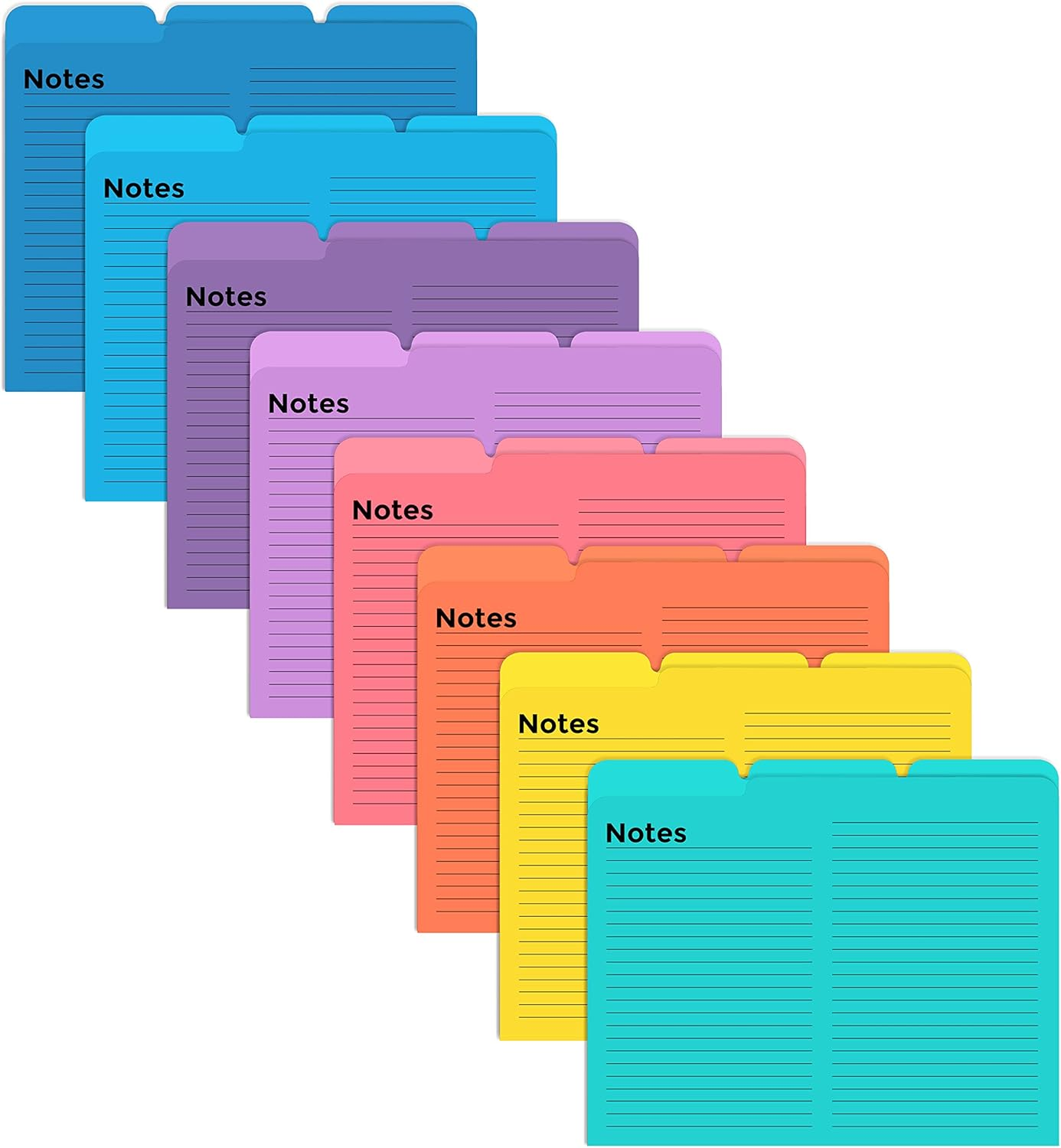 Better Office Products Lined File Folders, 24 Pack, Notes Tabbed File Folders
