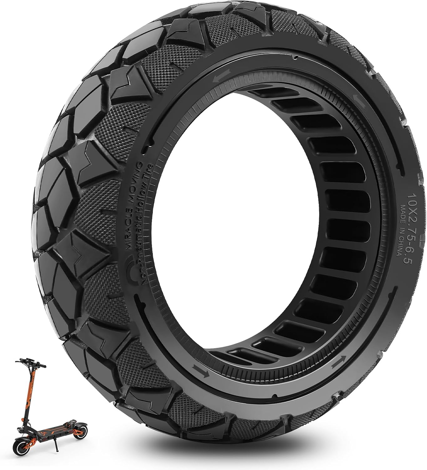 10X2.75-6.5 Solid Tire 10X2.70-6.5 for Hitway H5/Hb24/Hiboy Max3/Speedway 5/Kukirin G3/G2 Master Electric Scooter 10 Inch Solid Tire High Elasticity Replacement Tire (1 PCS)