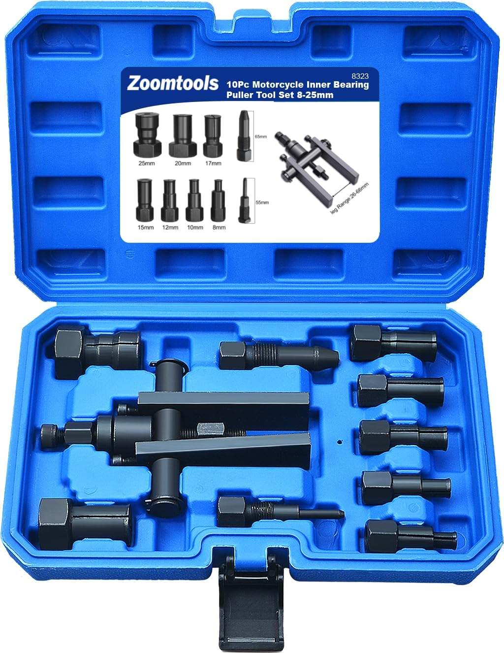 10 Piece Motorcycle Blind Inner Bearing Puller Tool Kit Motorcycle Inner Bearing