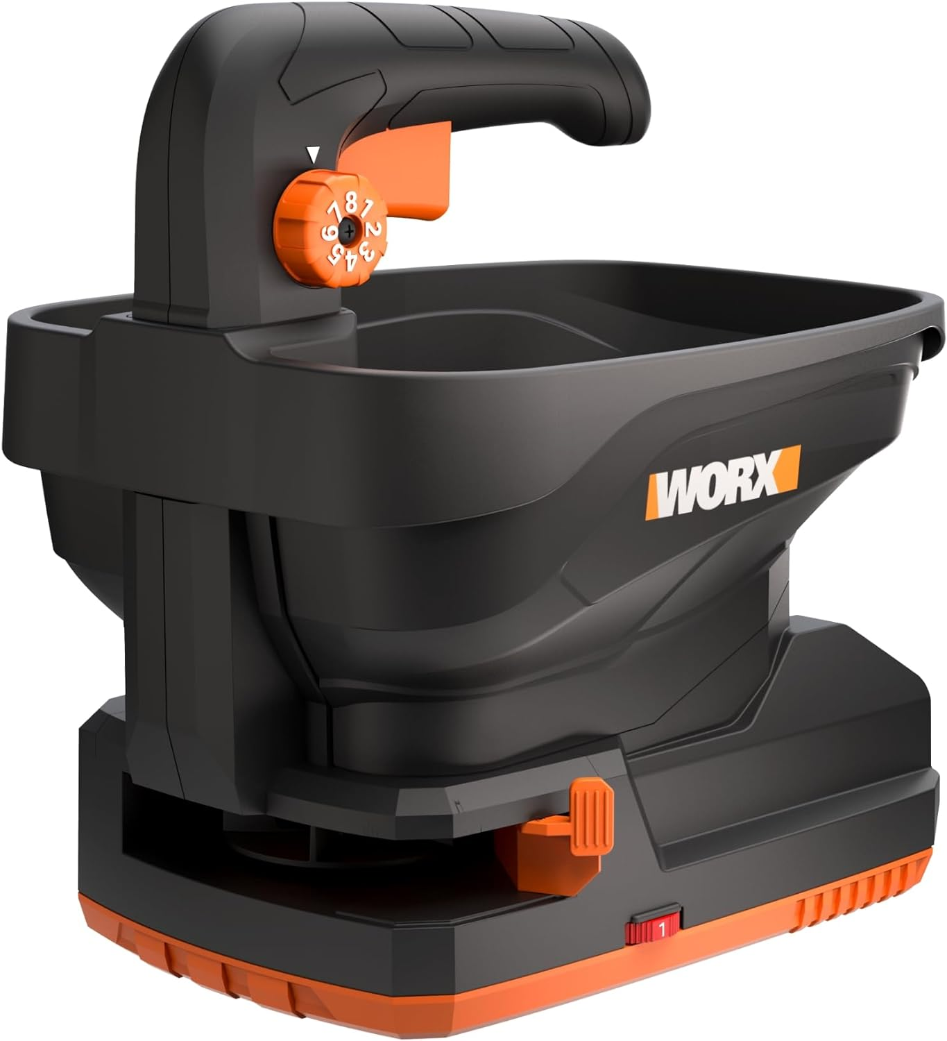WORX 20V Cordless Seed Spreader 6-Speeds 5-Ft. Max Distance, Fertilizer Spreaders 8 Flow-Rate Settings, Broadcast Spreader Easier than Hand Spreaders for Lawns WG869.9 – Tool Only