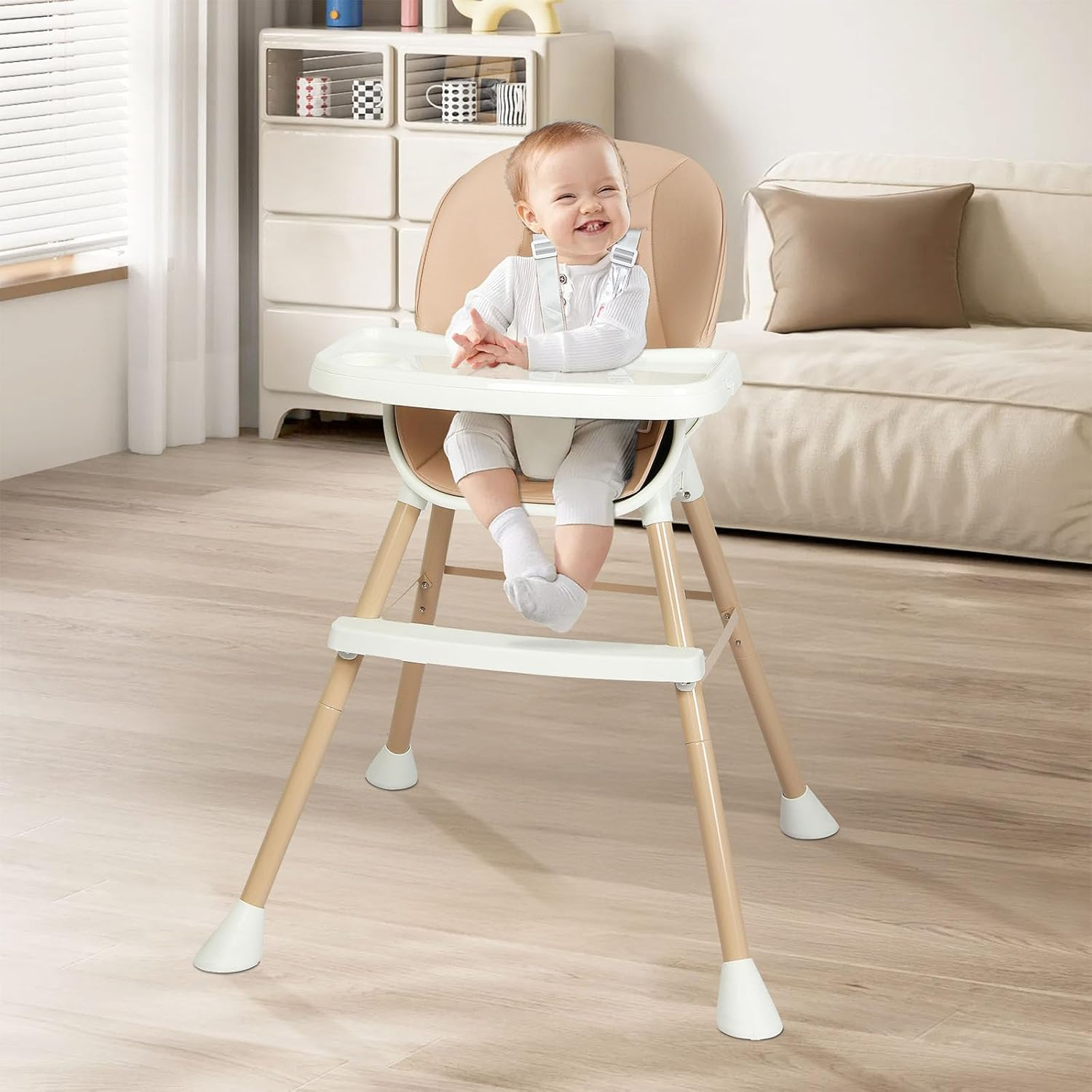 Bopeep Baby High Chair, 6-in-1 Convertible Toddler Chair, Removable Seat and ... - Picture 2 of 14