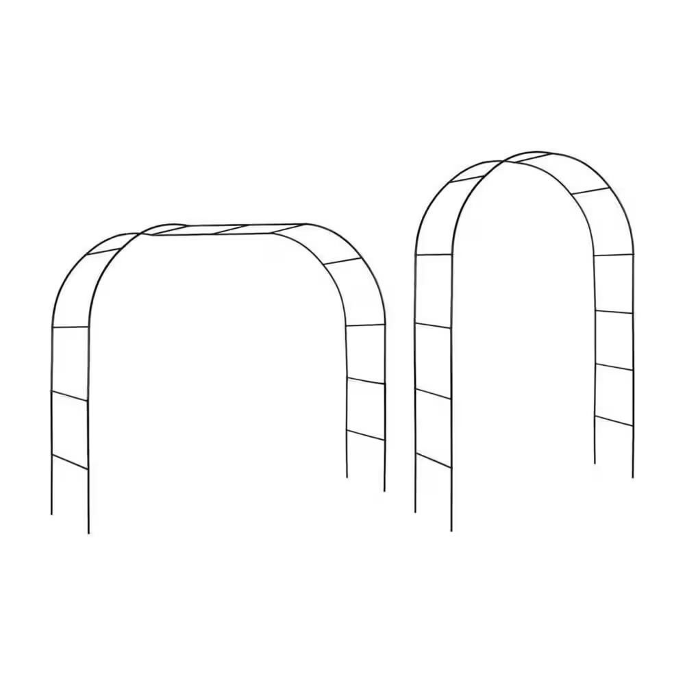 Garden Arch Arbors Trellis for Climbing Plants 55.2 In. W X 94.8 In. H Metal 2 Way Assemble Wedding Decoration Black