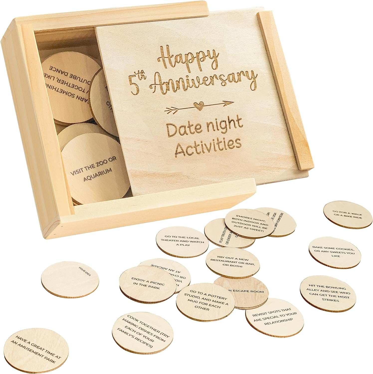 5 Year Anniversary Wood Gift for Him Her - 5Th Anniversary Wooden Gifts for Wife