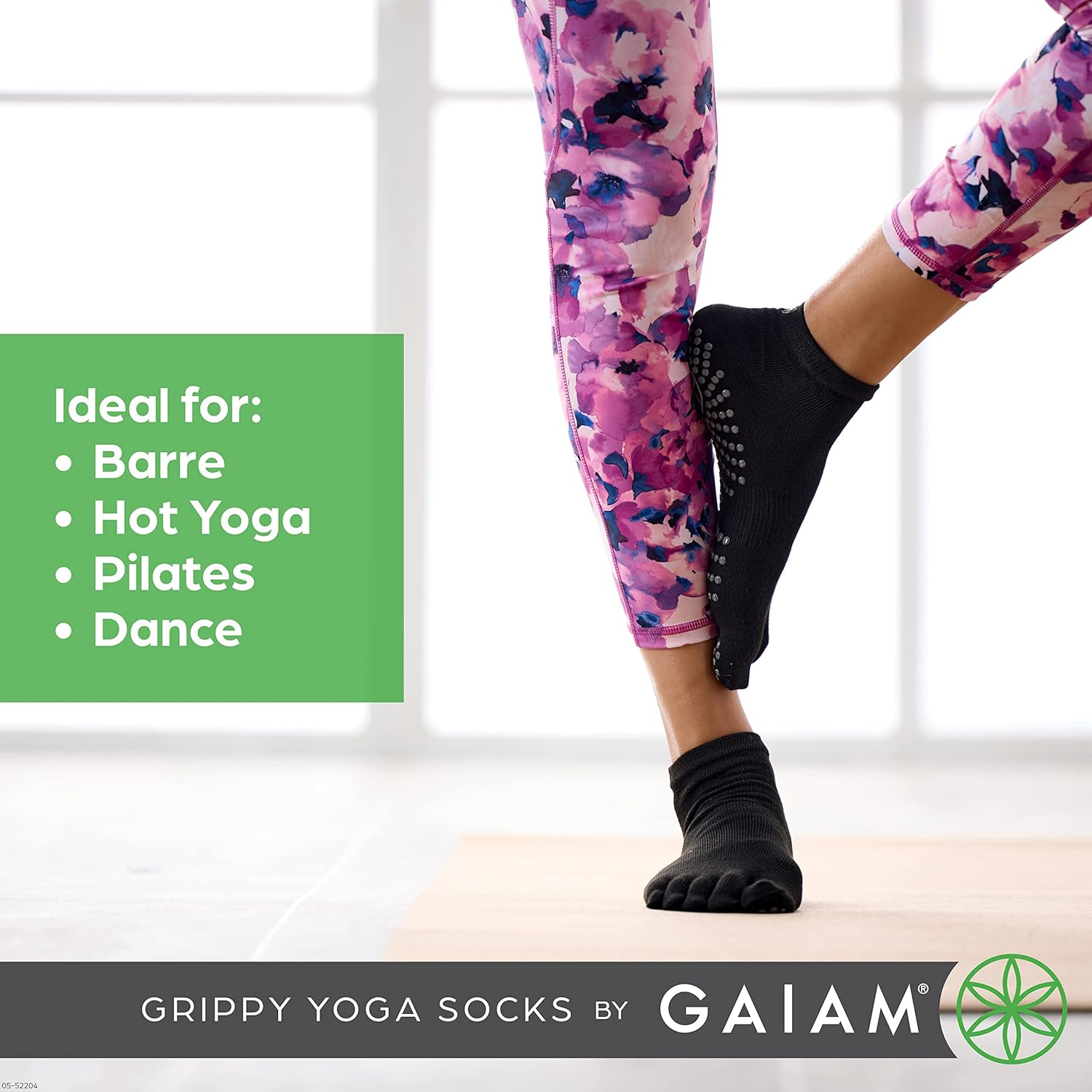 Gaiam Grippy Yoga Socks for Women & Men – Full Toe Non Slip Sticky Grip Acces... - Picture 5 of 13