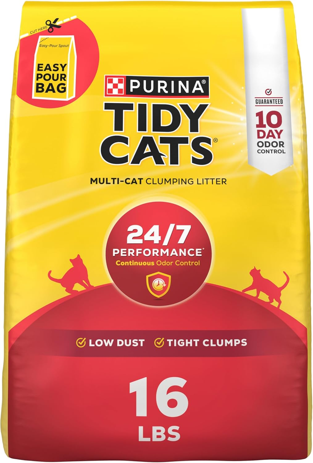Purina  Clumping Cat Litter Odor Control, 24/7 Performance Multi Cat Litter - 16 Lb. Bag