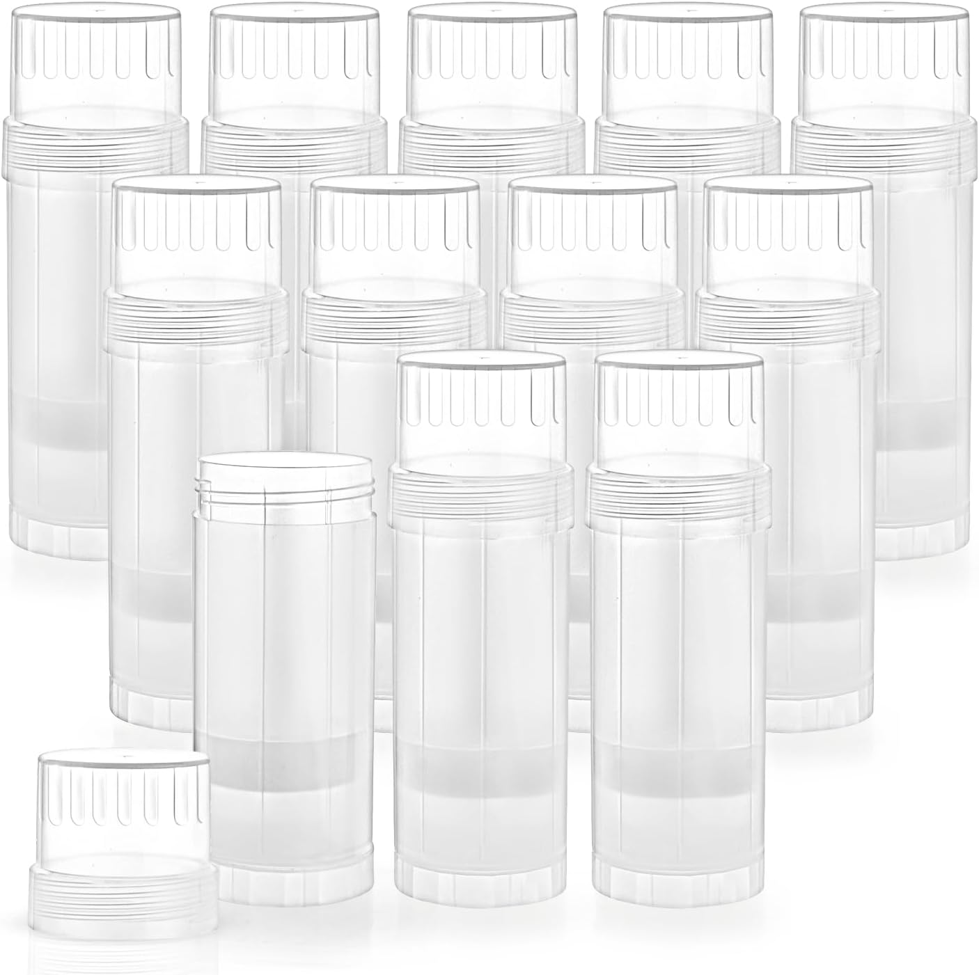12 Pcs 60Ml/2Oz Empty Deodorant Containers Twist up Plastic Deodorant Holder Tube for Lipstick Crayon Chapstick Sunscreen Bar - Translucent