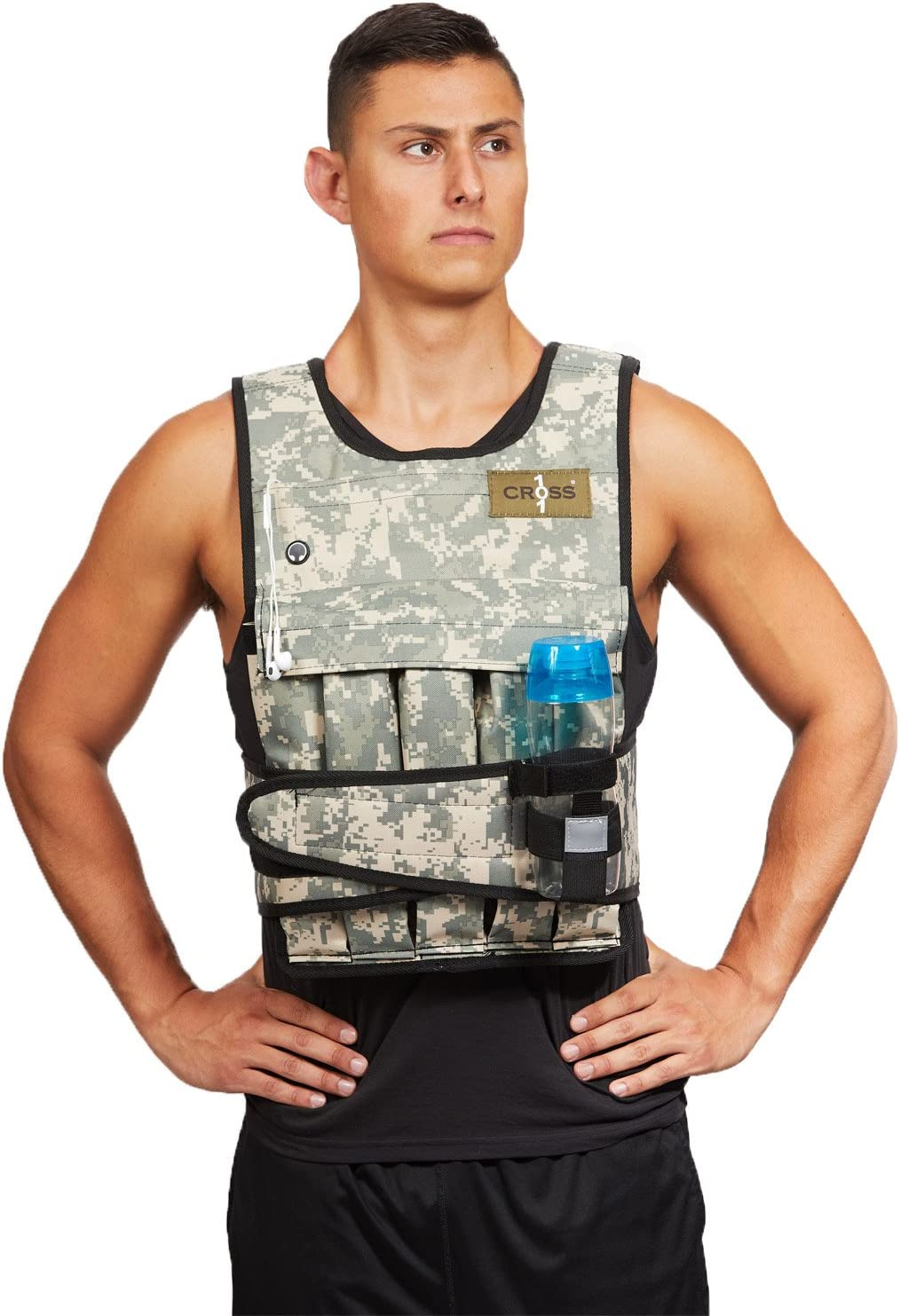 Camouflage Adjustable Weighted Vest without Shoulder Pads (40)