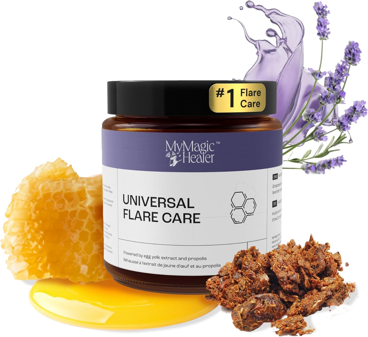 Universal Flare Care | Relief for 97% of Skin Issues | Cysts, Inflamed Skin, Hidradenitis Suppurativa, Abscesses, Impetigo | All Natural Flare up Solution with Propolis & Egg Yolk Extract 4 Oz