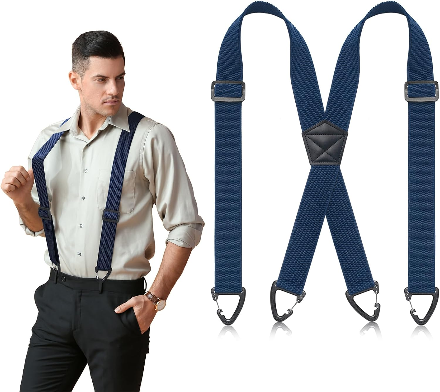 Suspenders for Men Heavy Duty, X Back Hidden Suspender 1.5