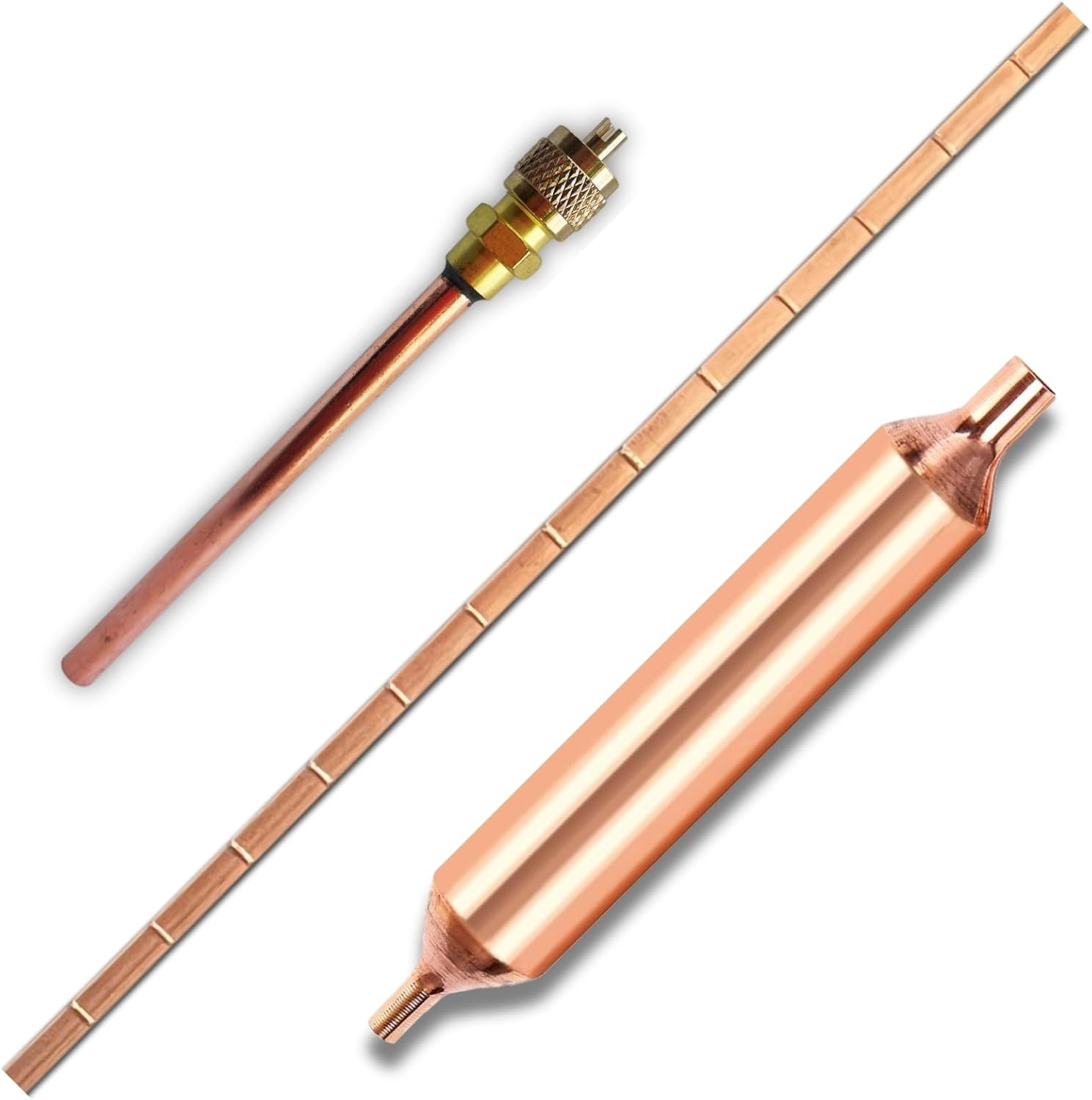 Refrigerator Filter Dryer with Access/Service Valve 、 Phosphor Copper Welding Rod，3-In-1 Tool Kit Hvac 1/4”For Refrigeration Air Conditioner Repair