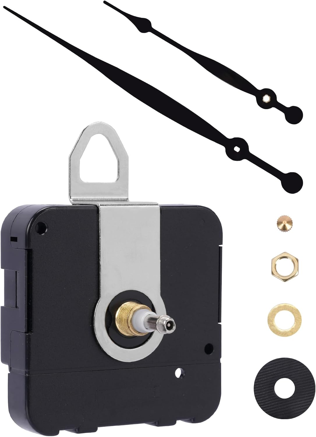 High-Torque Clock Movement Kit – Long Shaft Mechanism with 8 Inch Hands, Battery-Operated Motor for 17'' to 20'' Large Wall Clocks, DIY Repair & Replacement