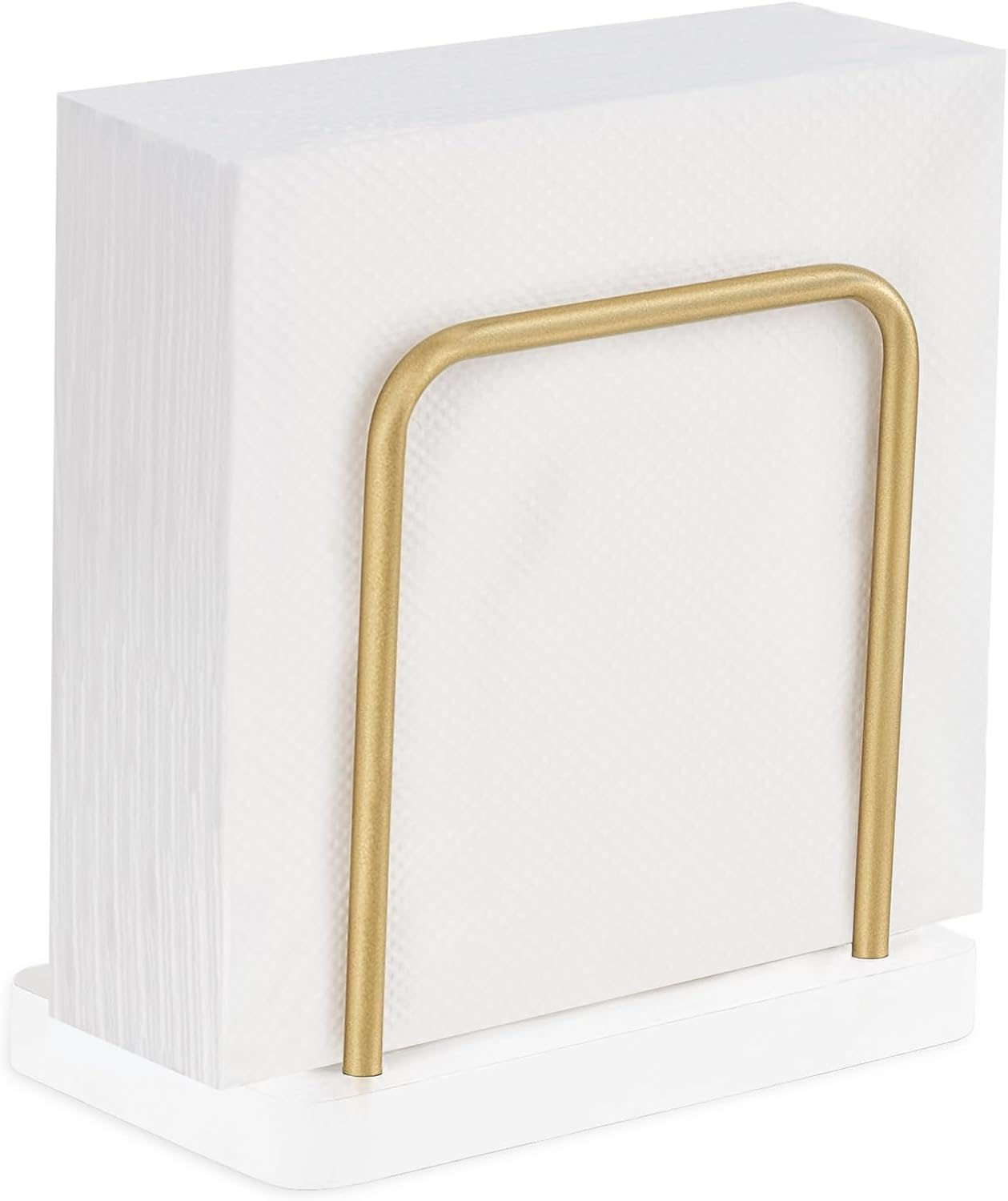 Napkin Holder for Table Wooden Paper Napkin Dispenser Servilletero for Kitchen Dining Room Cocktail Bar Party Outdoor, White