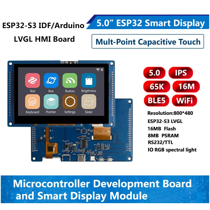 ESP32-S3 LVGL WIFI&BLES HMI Development Board RGB LCD Ar-duino Graphic Display TFT Module Smart Display Screen with Touch