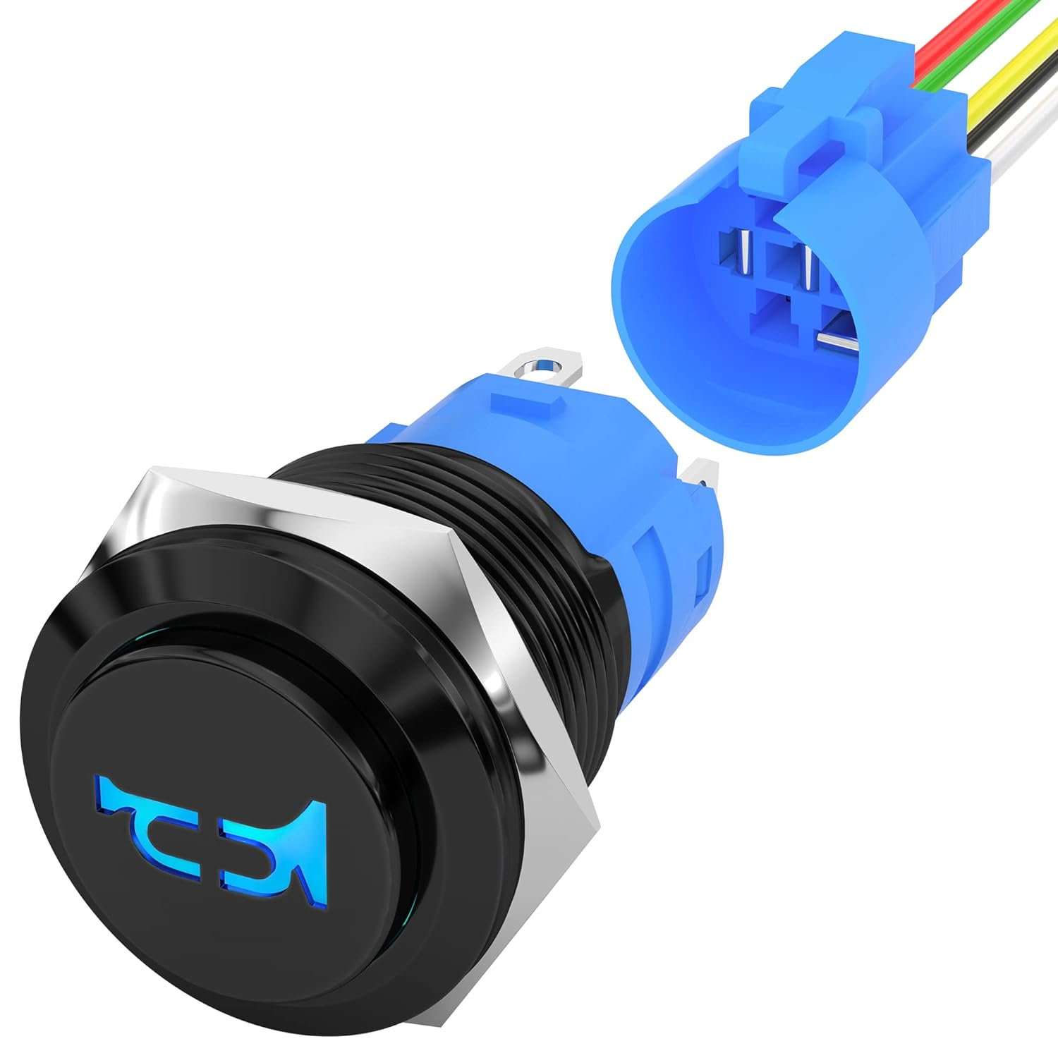 Daiertek Horn Button 12V Marine Horn Button 16MM Momentary Push Button Switch 