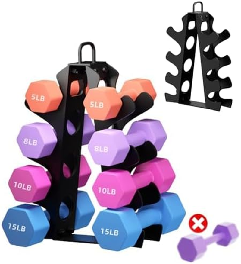 3-Tier | 4-Tier Dumbbell Rack for Dumbbells , A-Frame Weight Stand Only, Compact Space-Saving Design for Home Gym, Heavy-Duty Alloy Steel Organization Rack (Dumbbells Not Included ）