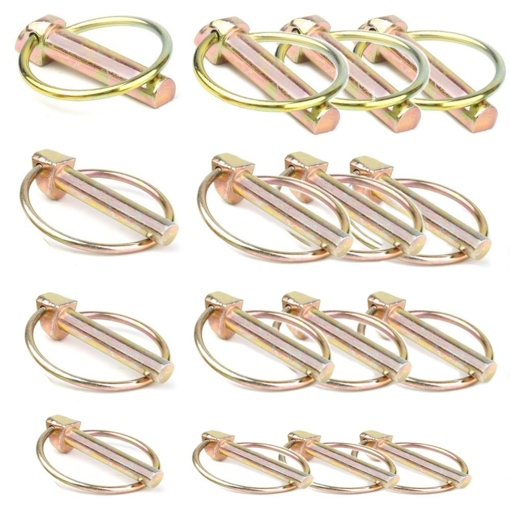 50 PCS Heavy Duty Lynch Pin Assortment Kit Trailer Pins 3 Point Hitch Pins for Tractor, Trailers, Mowers (50)