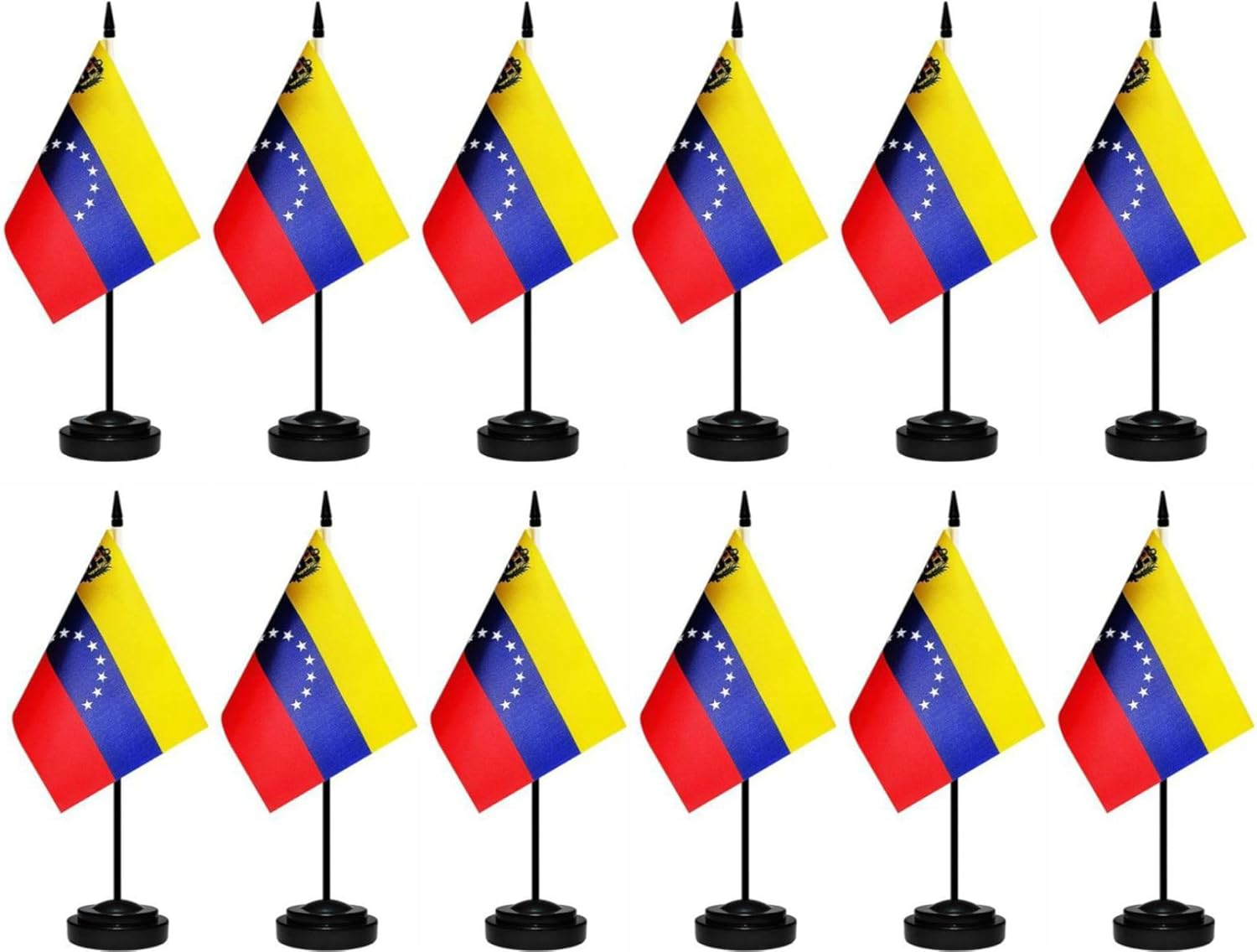 12 Pack Venezuela Desk Flags Set Venezuelan Small Mini Table Office Miniature Desktop Flag Home Office Decoration