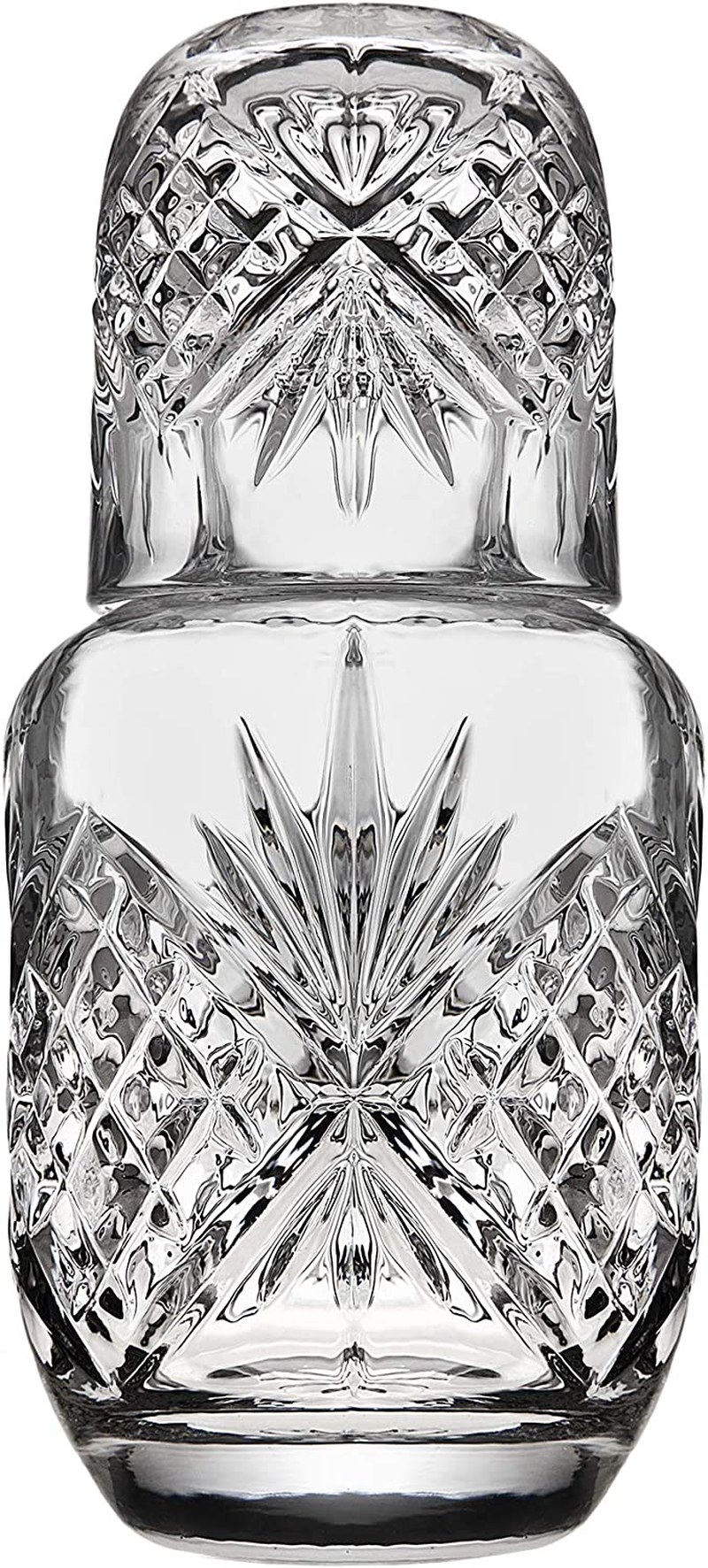 Godinger Bedside Night Carafe - Cup and Bottle to Keep Next to Your Bed for a Handy Midnight Drink, 16Oz