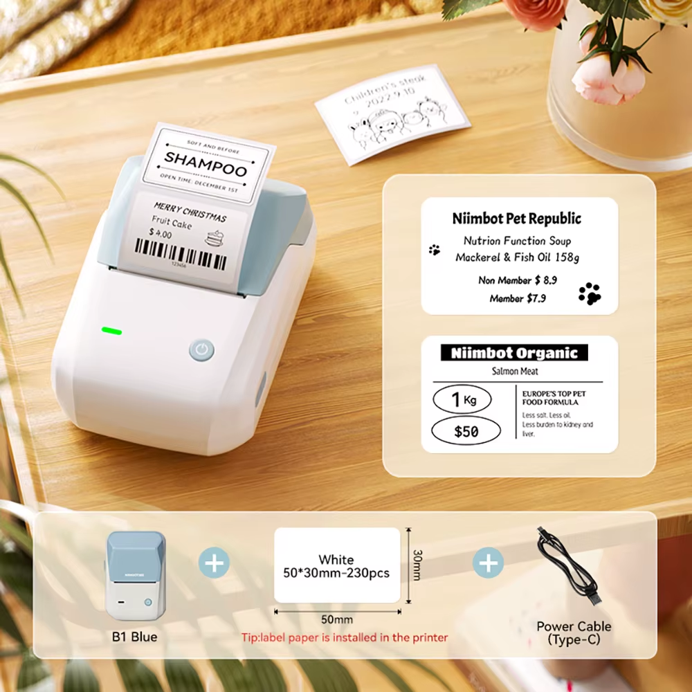 Portable  B1 Wireless Label Maker Adhesive Sticker Printer Labeling Machine DIY 20-50Mm Labels for Office Home