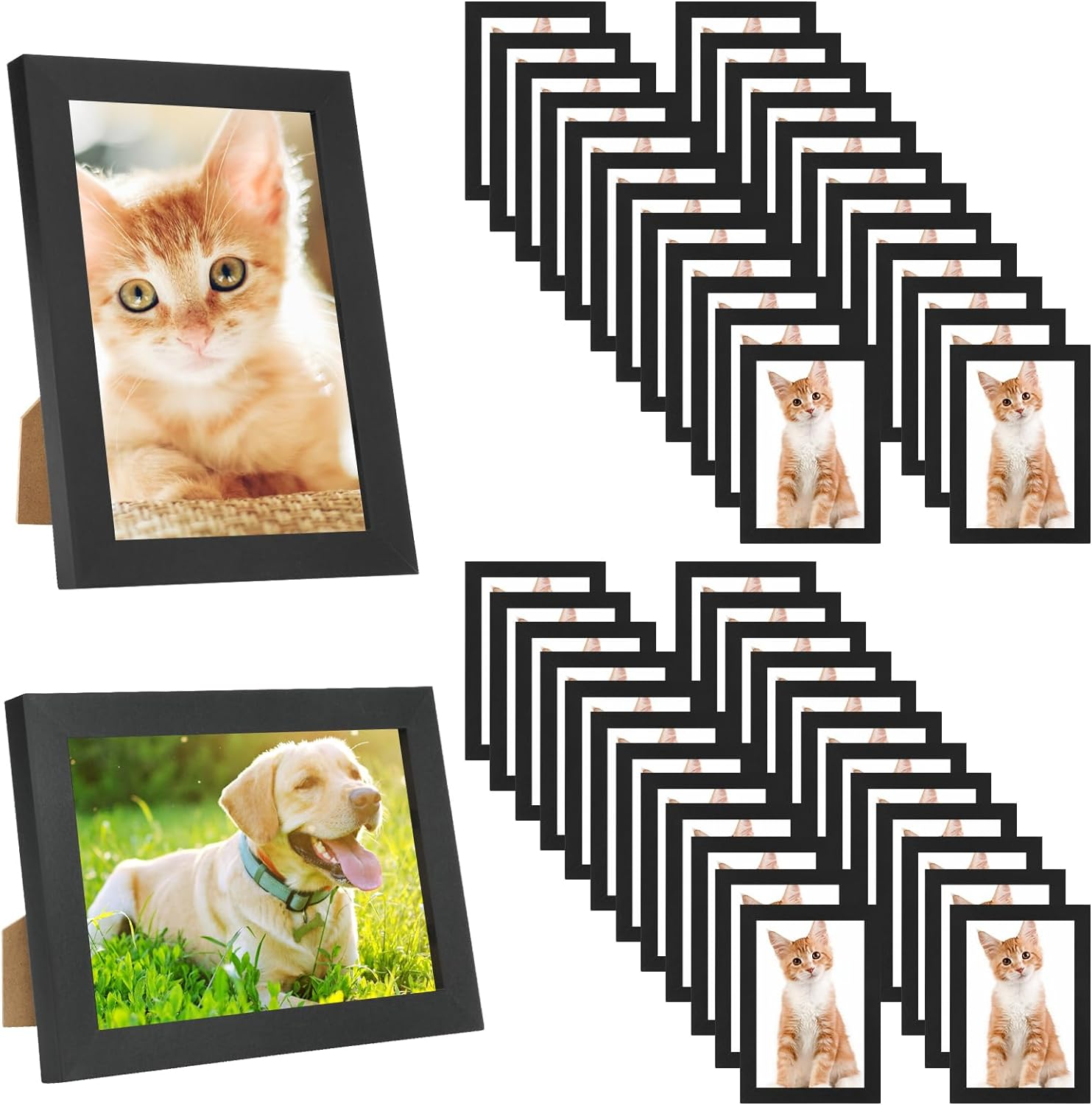 Set of 50 Picture Frame Bulk Photo Frames Wall Mounting Simple Photo Frames Multi Picture Frames for Wall or Tabletop, Black