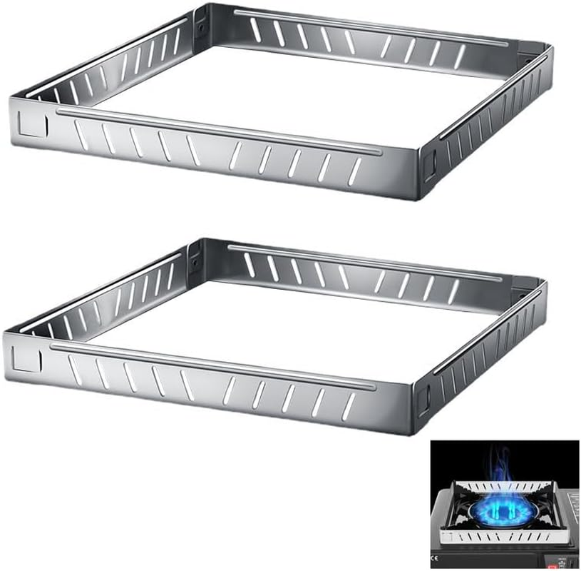 2 Pack Camping Stove Wind Guard Windscreen Blocker Compact Detachable Windshield Wind Screen Block for Portable Butane Stoves Gas Propane Burner Camp Cooking BBQ Grill Hiking Outdoor