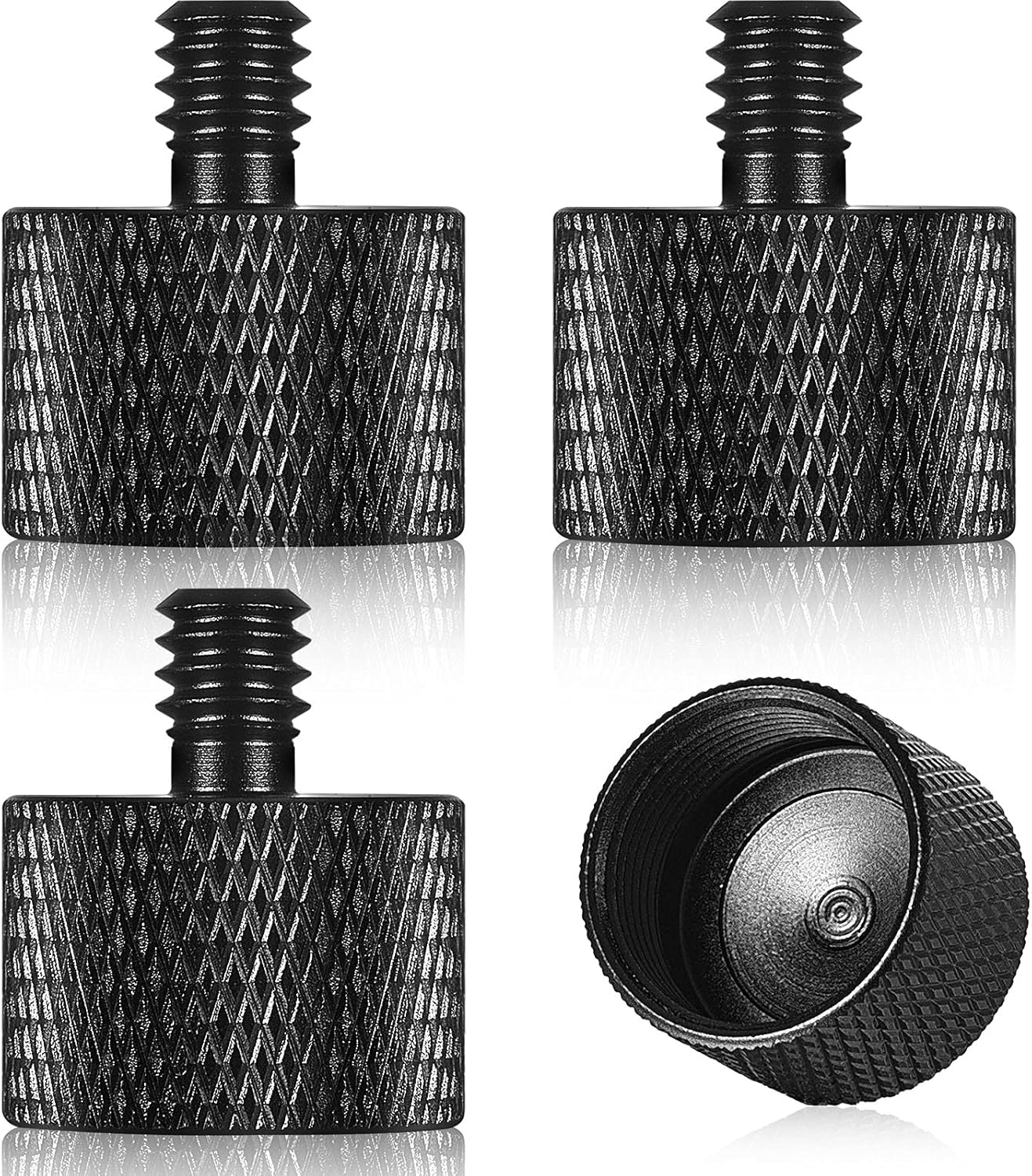 4 Pieces Mic Stand Adapter 5/8 Female to 1/4 Male for Camera Mount Tripod Thread Adapter Conversion Connector Screw Adapter for Microphone Stand Mount Adapter (Black)