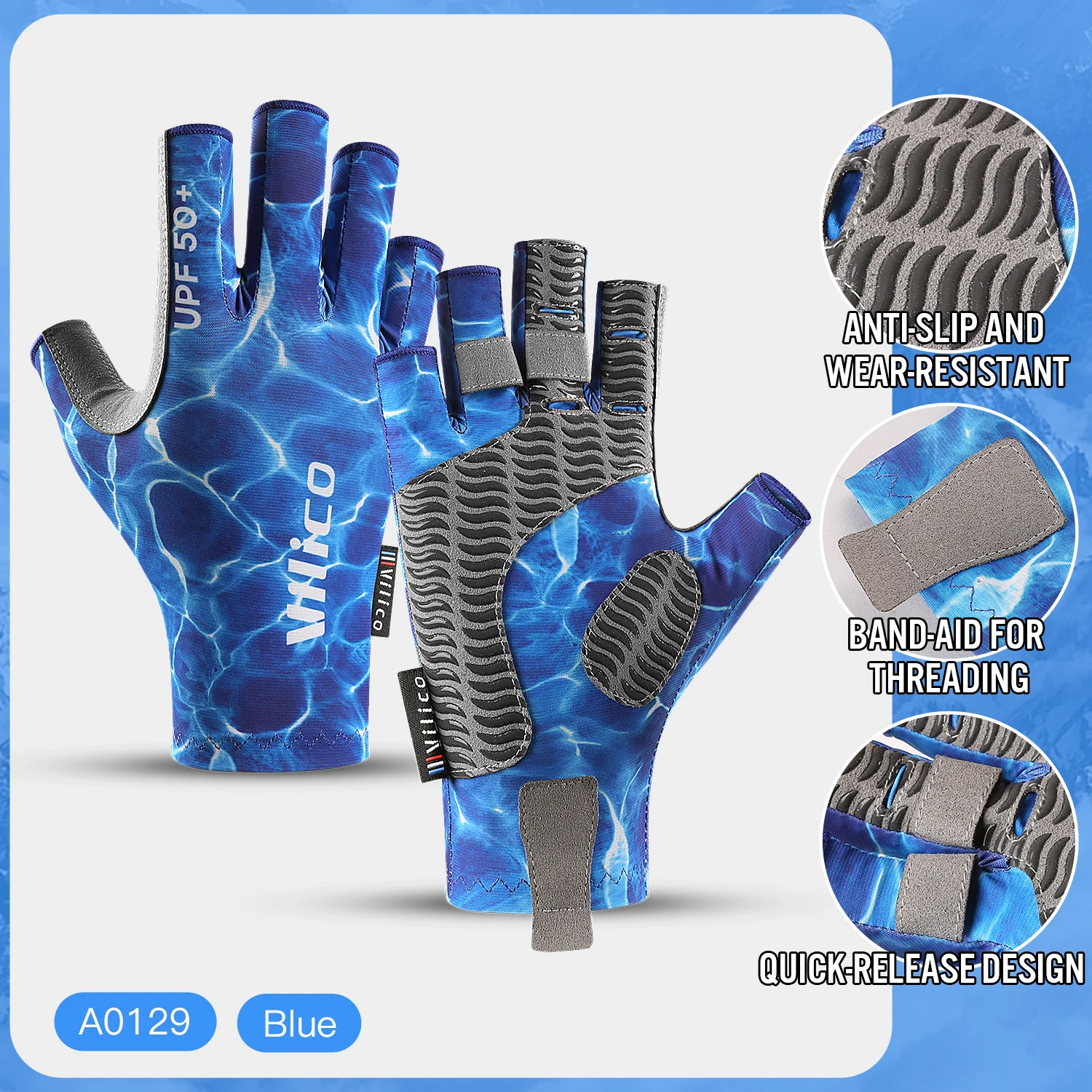 Outdoor Cycling Fishing Gloves,Half Finger Non Stick Bait Fishing,Wear-Resistant and anti Slip Gym Gloves