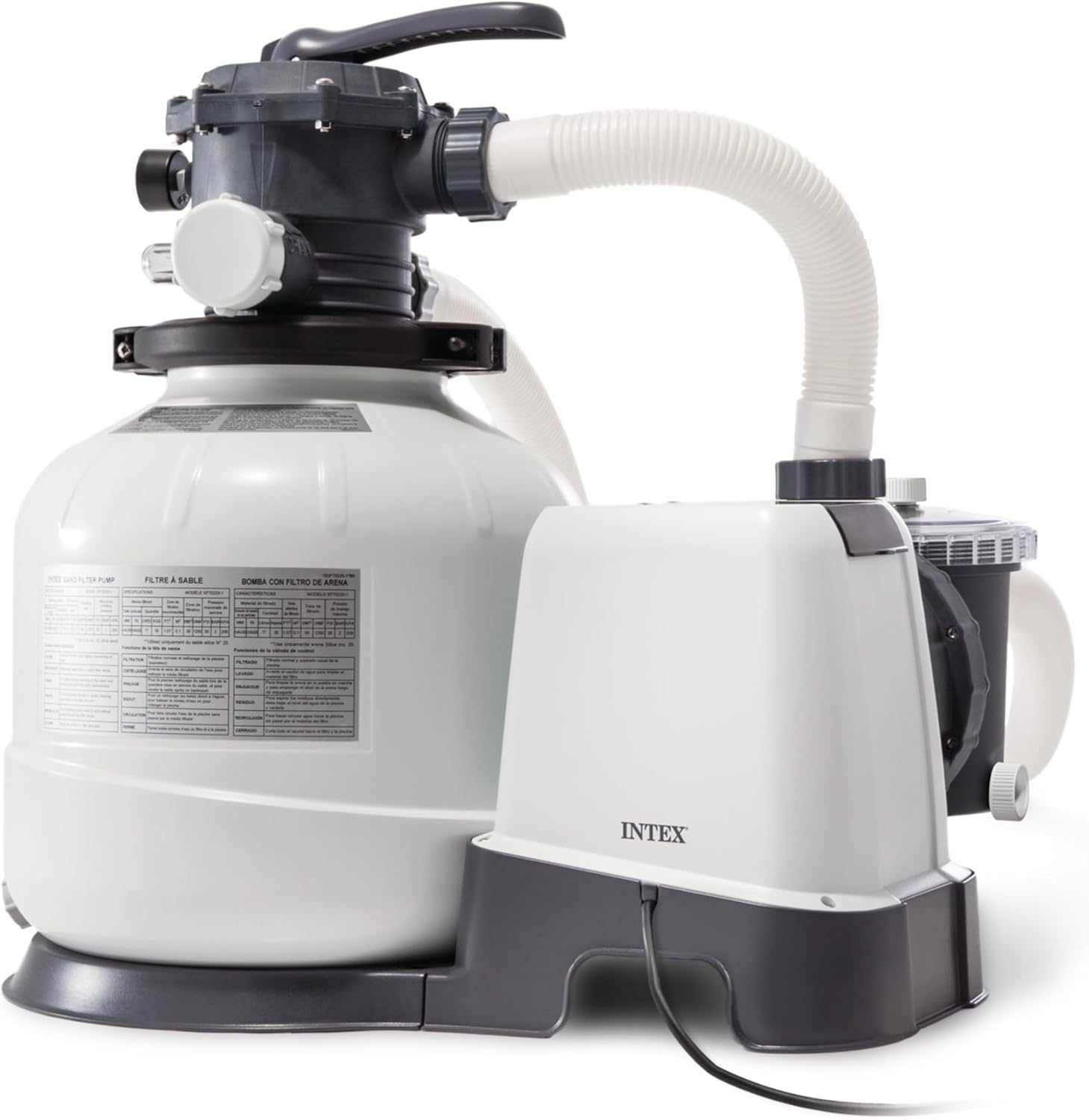 INTEX 2,800 GPH Krystal Clear Sand Filter Pump for above Ground Pools, Swimming Pool Pump with Automatic Timer - Improved Circulation, Filtration, & Clarity