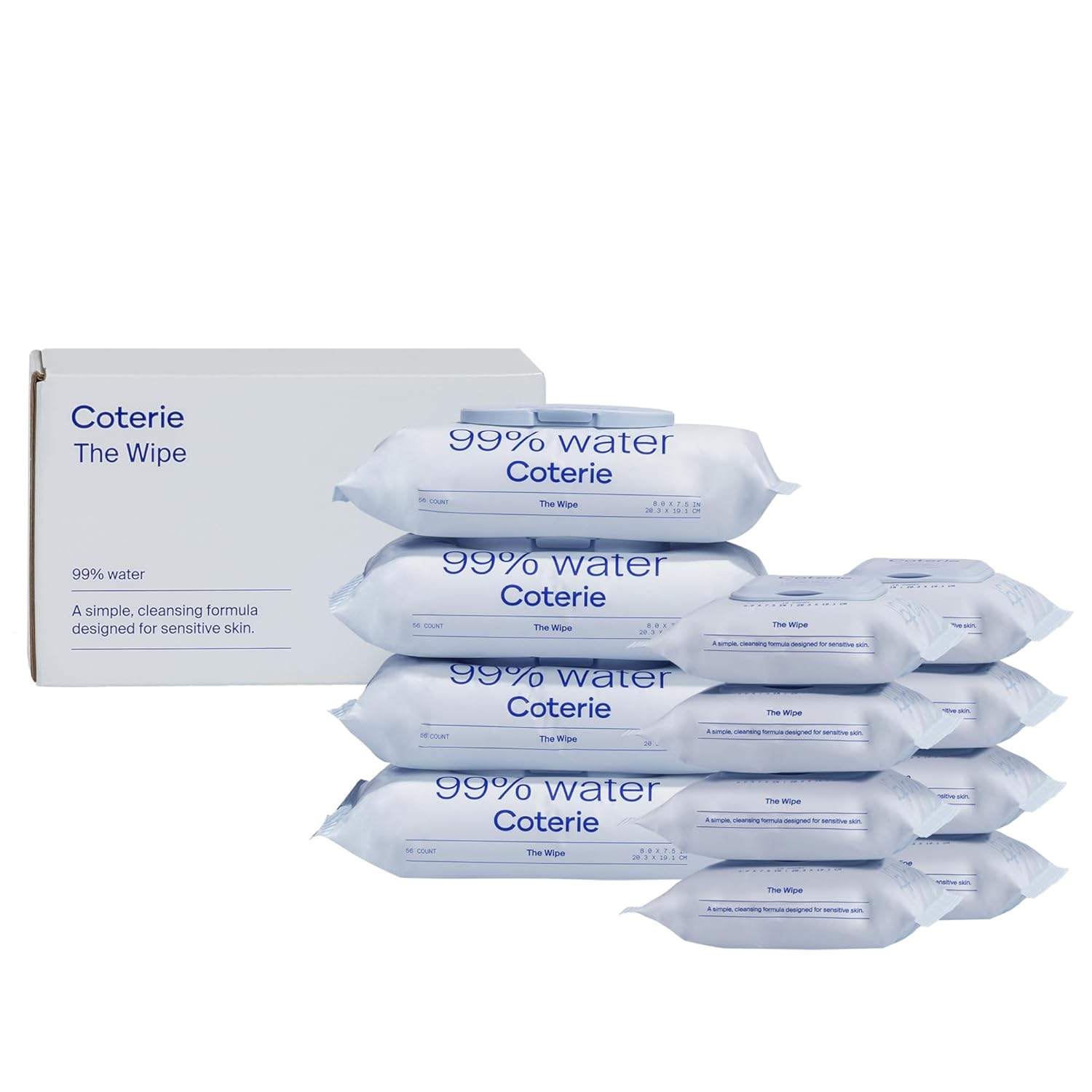 Toallitas Bebe Piel Sensible 99porc Agua Fibra Vegetal Sin Plastico Pack Estuche